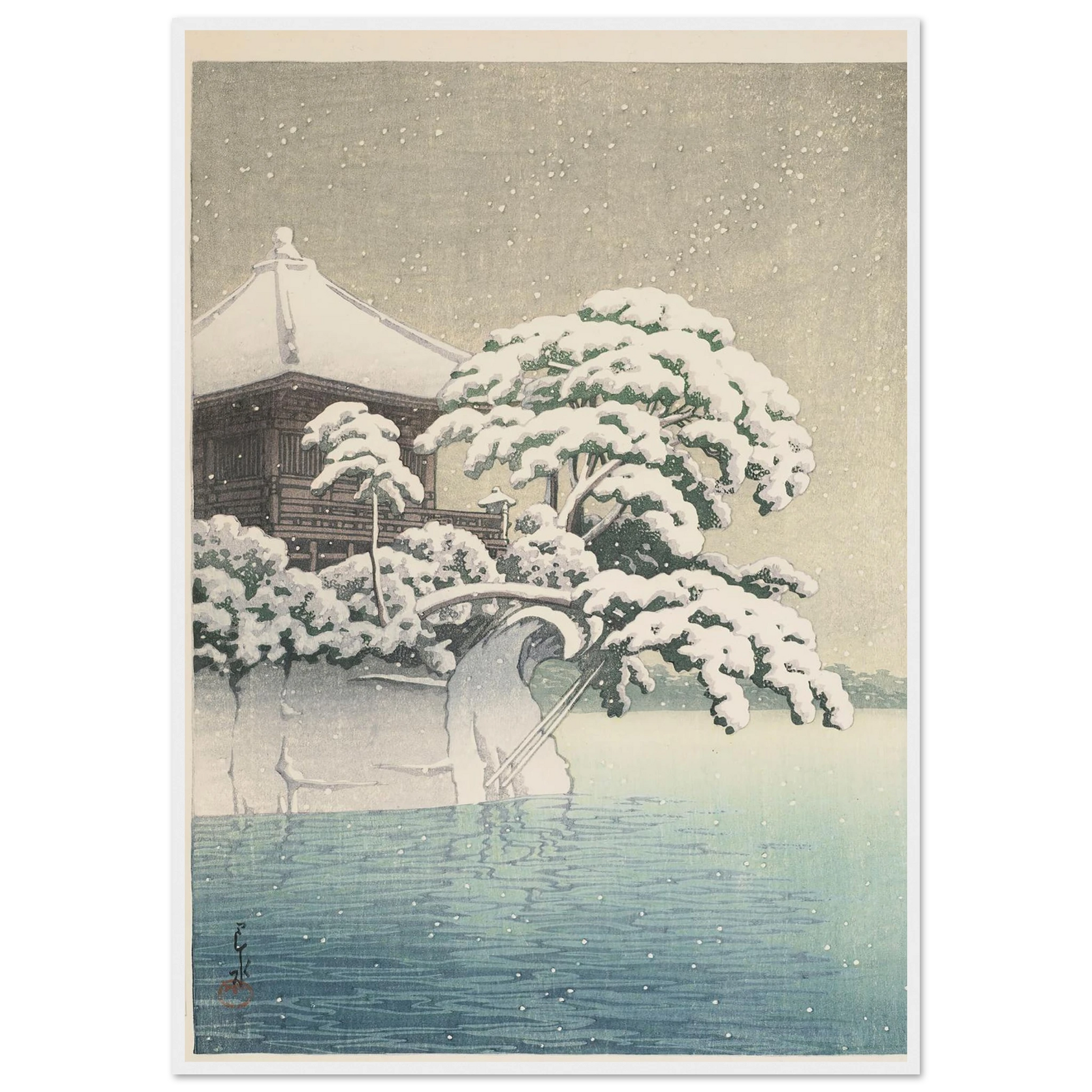 Matsushima Godaido no yuki (Snow at Godaido Temple in Matsushima) (1932) Art Print | Kawase Hasui-Quipham Collections