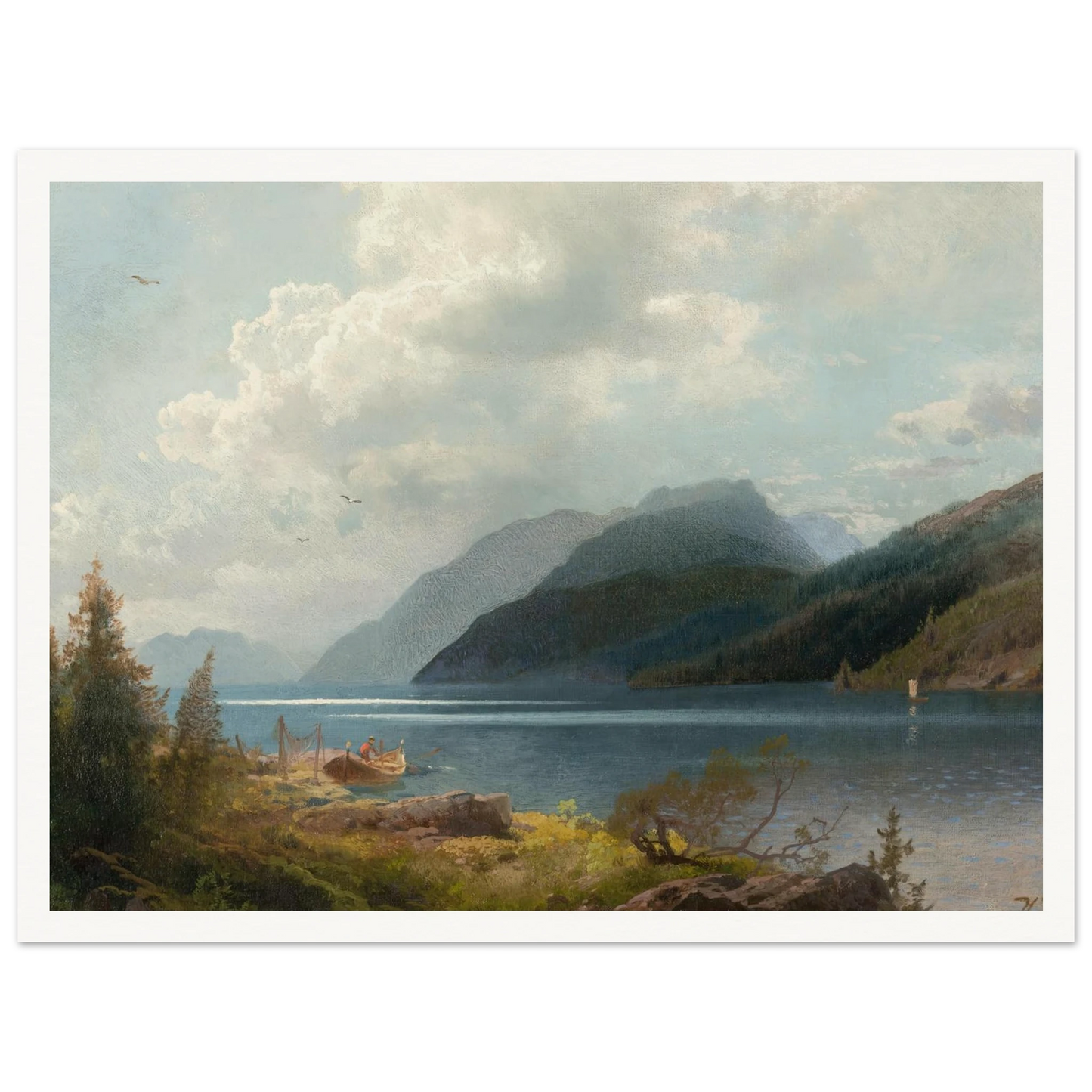 Mountain Lake, Sagne Fjord, Norway Art Print | Hermann Ottomar Herzog-Quipham Collections