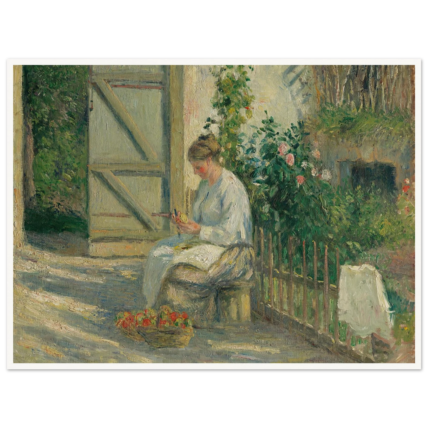 Julie Pissarro épluchant des légumes (1878) Art Print | Camille Pissarro-Quipham Collections