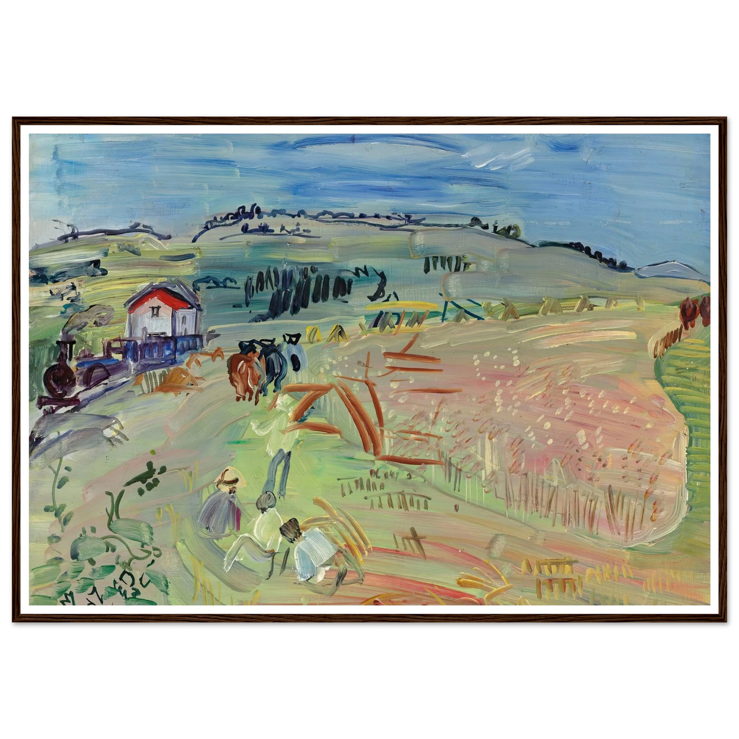 Paysage au champ de blé aux bœufs (circa 1935) Art Print | Raoul Dufy-Quipham Collections