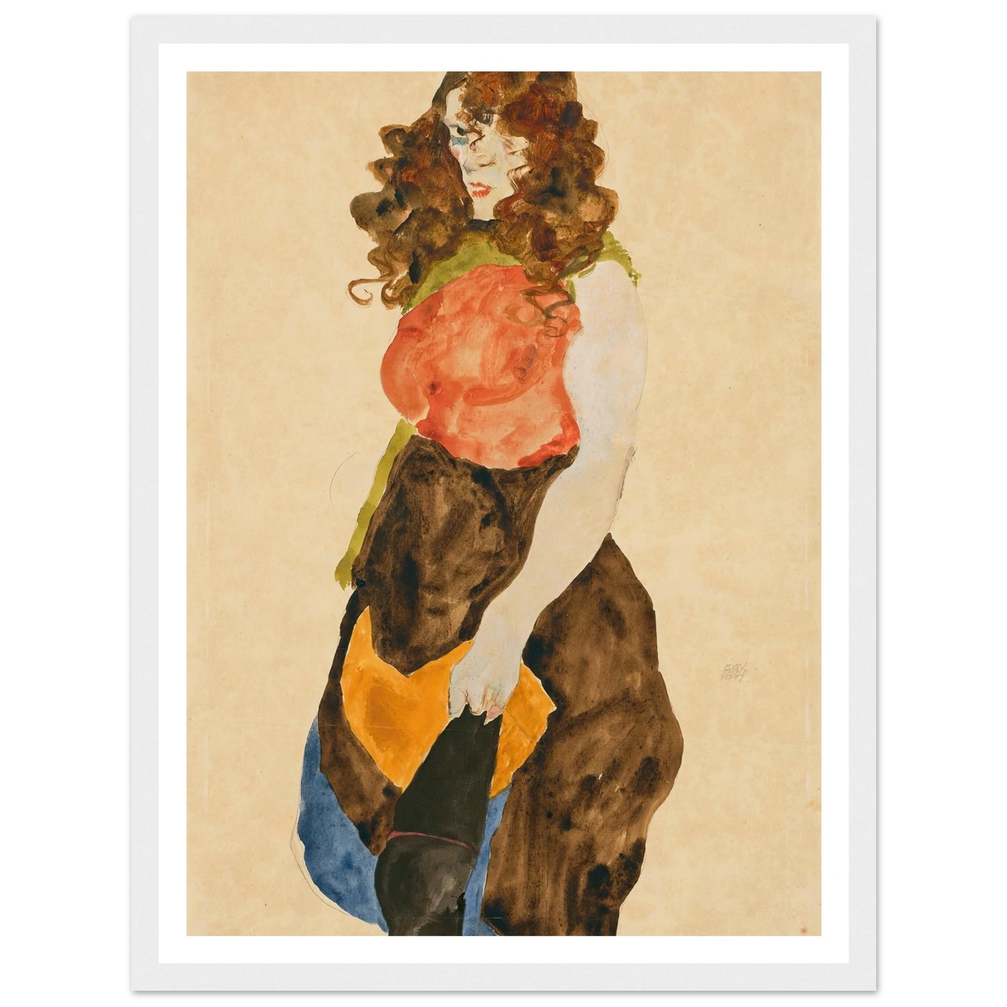 Stehende Frau (Dirne) (1912) Art Print | Egon Schiele-Quipham Collections