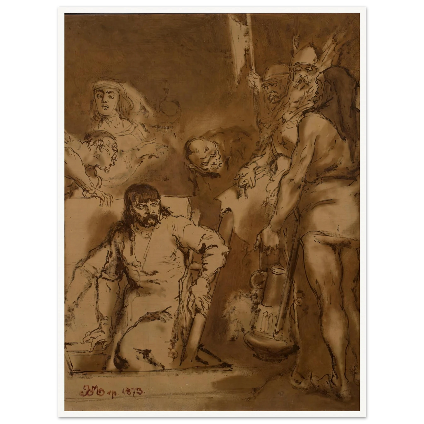 Maćko Borkowic, sketch (1873) Art Print | Jan Matejko-Quipham Collections