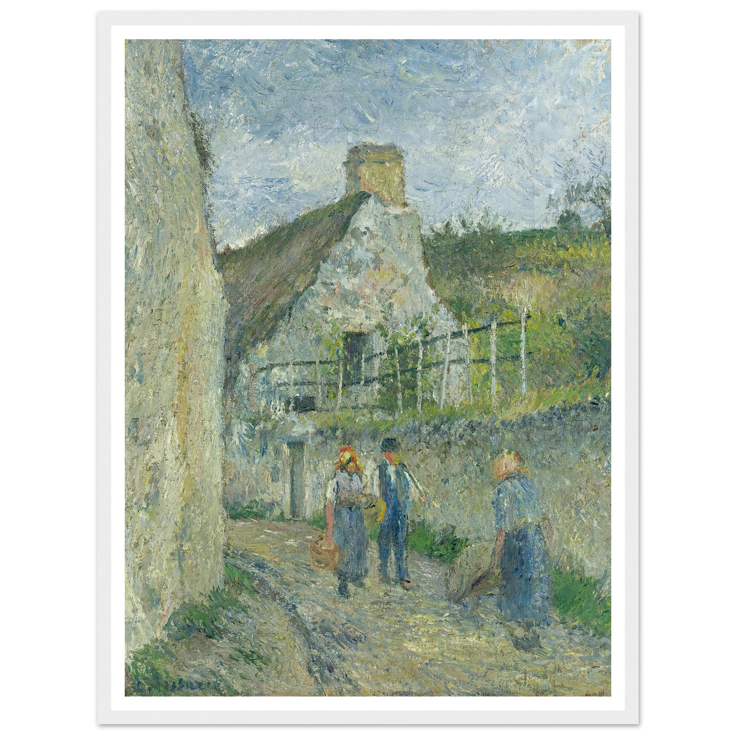 Rue Des Roches Au Valhermeil, Auvers Sur Oise (1880) Art Print | Camille Pissarro-Quipham Collections