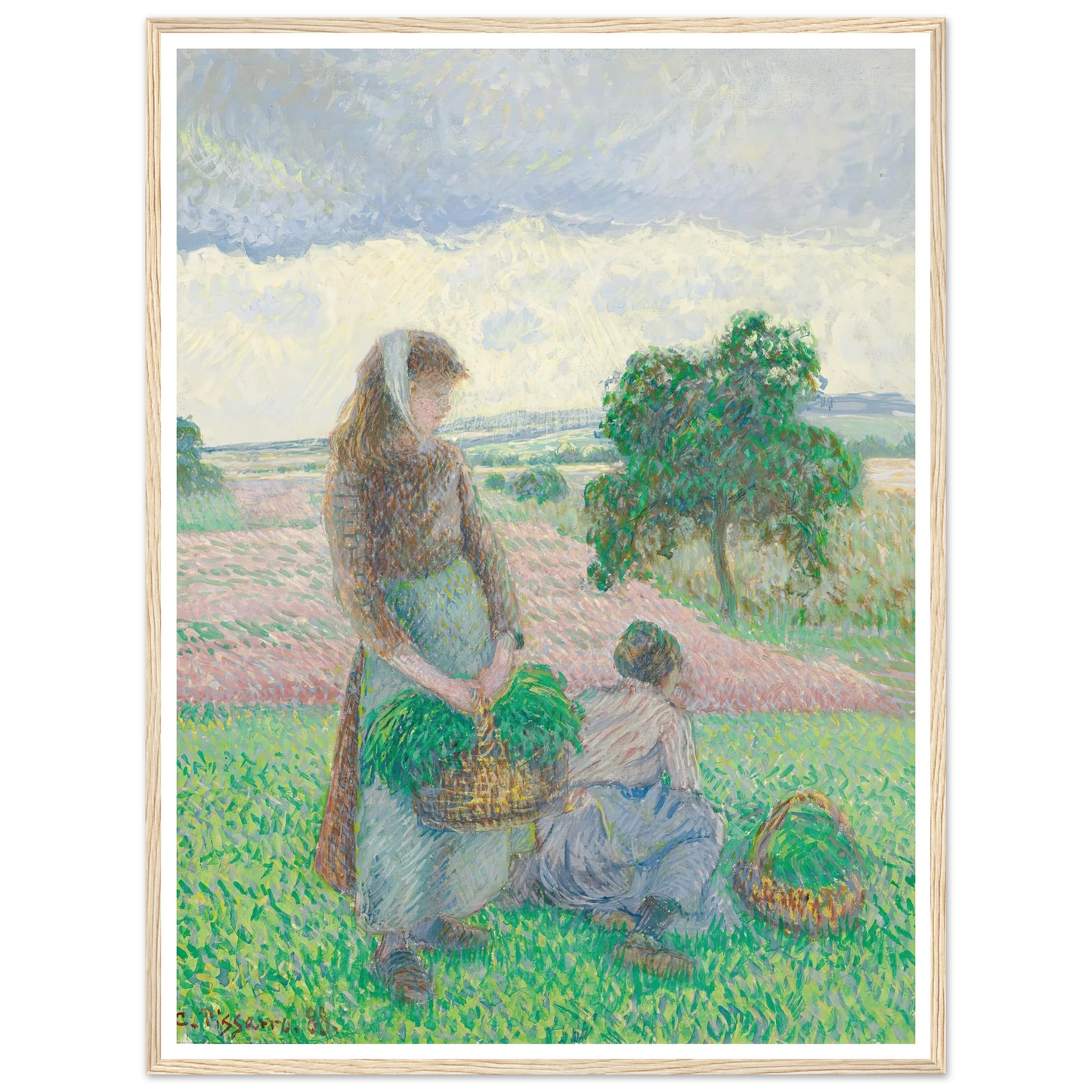 Paysannes portant un panier (1888) Art Print | Camille Pissarro-Quipham Collections