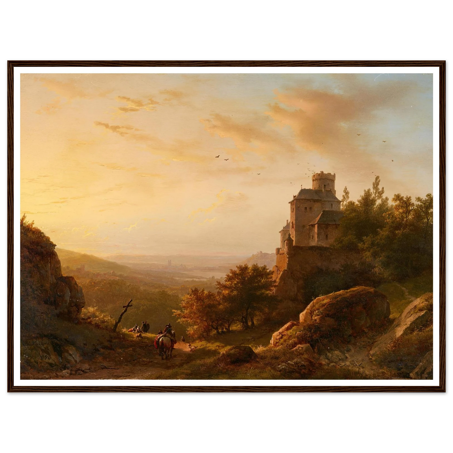 Landschaft mit Burg (1852) Art Print | Barend Cornelis Koekkoek-Quipham Collections