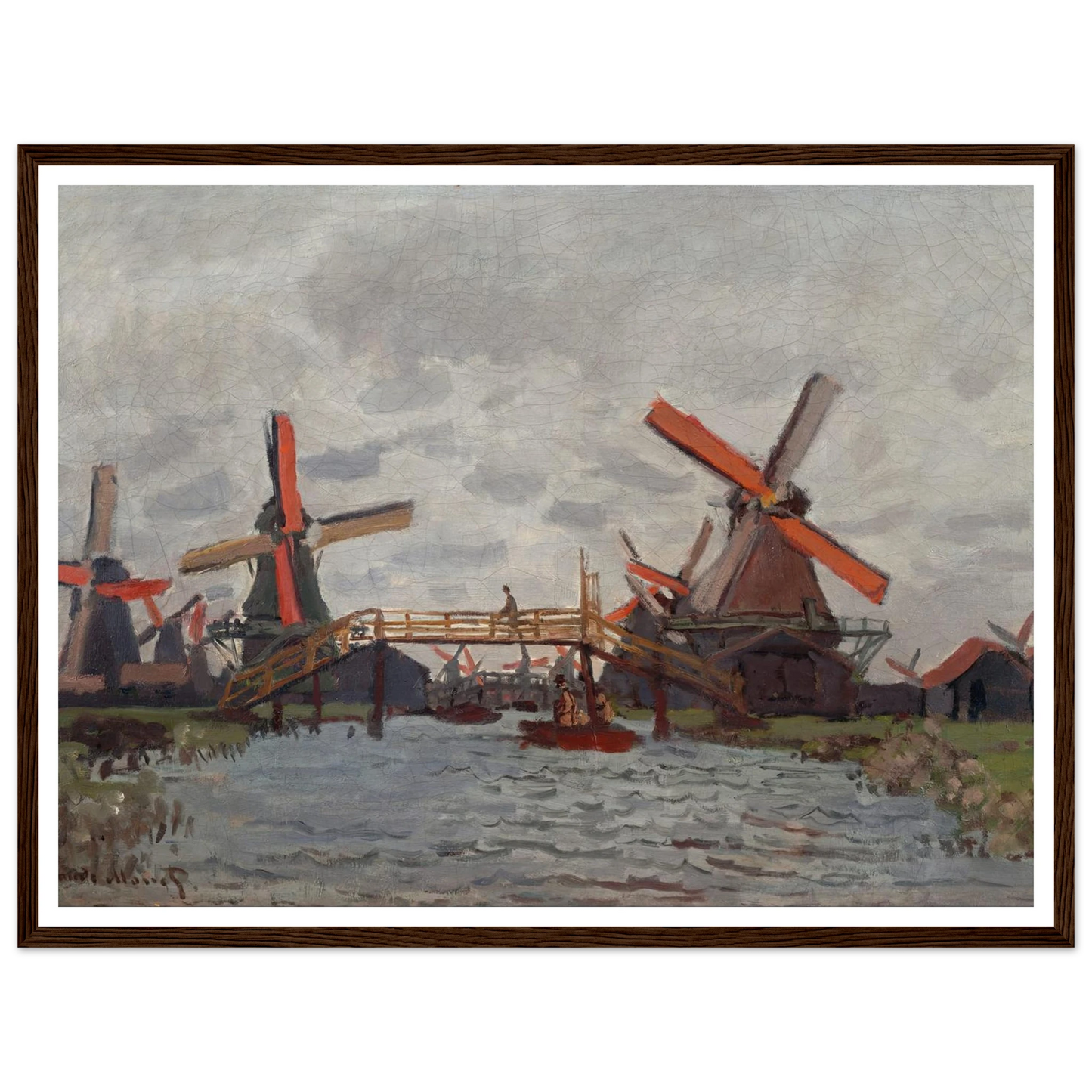 Mills at Westzijderveld near Zaandam (1871) Art Print | Claude Monet-Quipham Collections