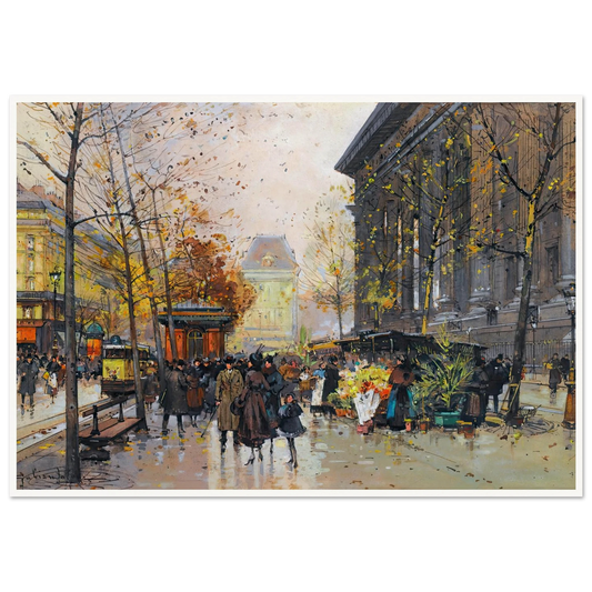 Le Marché Aux Fleurs, La Madeleine Art Print | Eugene Galien Laloue-Quipham Collections
