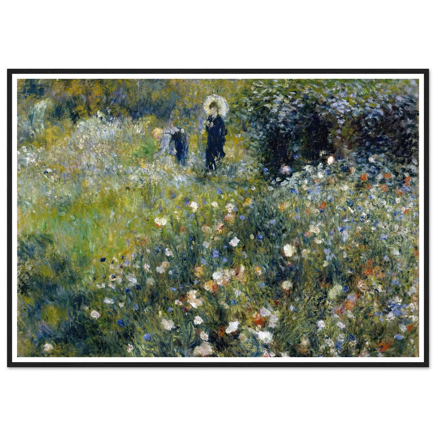 Woman with a Parasol in a Garden (1875) Art Print | Pierre Auguste Renoir-Quipham Collections