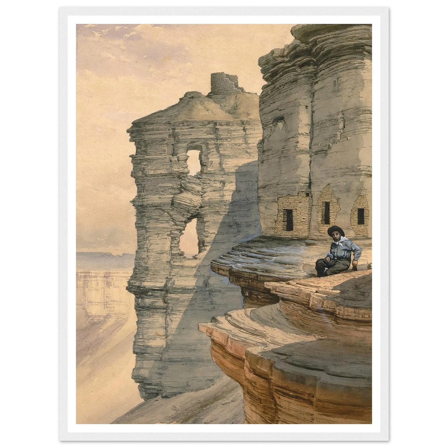 Cliff Houses On The Rio Mancos, Colorado (1878) Art Print | William Henry Holmes-Quipham Collections