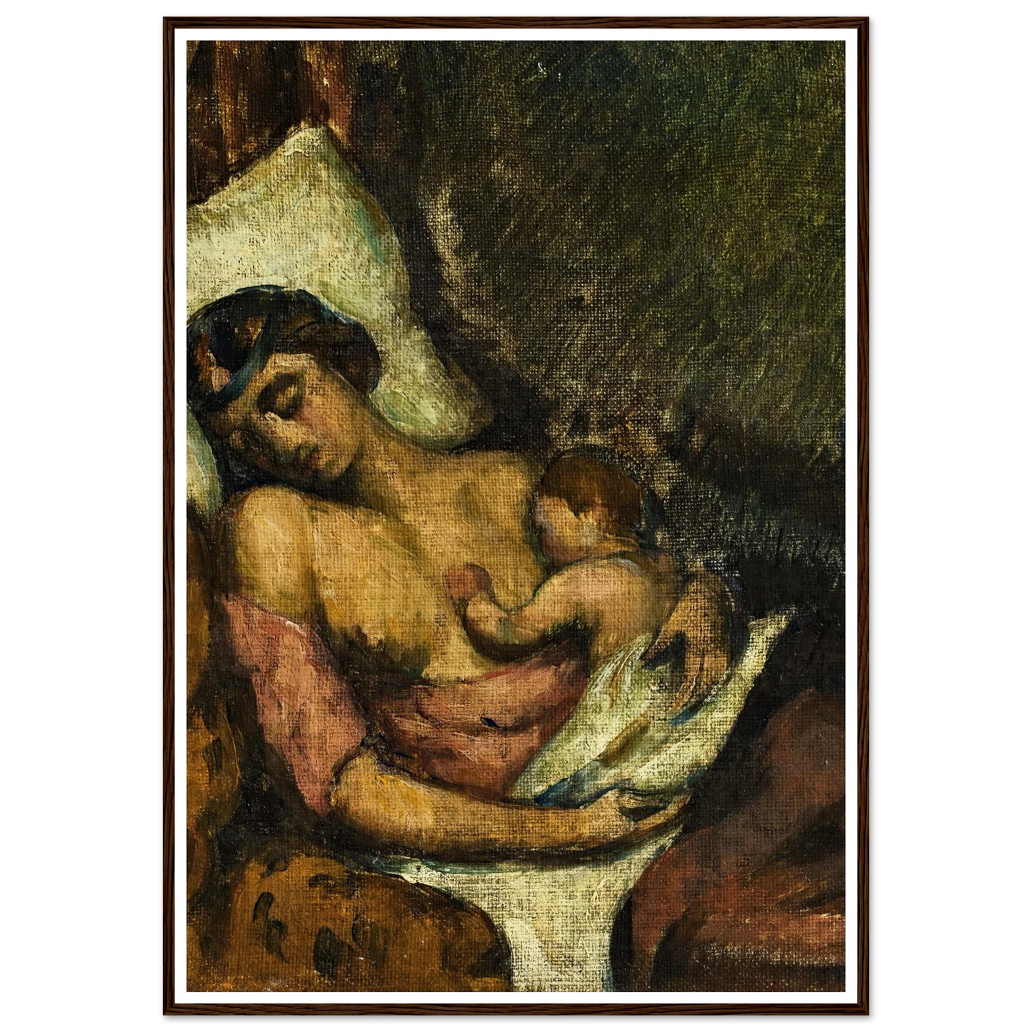 Femme allaitant son enfant (circa 1872) Art Print | Paul Cezanne-Quipham Collections