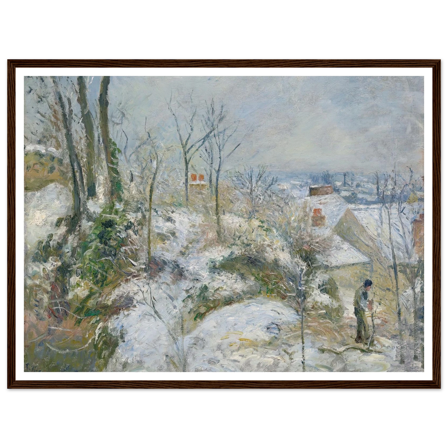 Rabbit Warren at Pontoise, Snow (1879) Art Print | Camille Pissarro-Quipham Collections