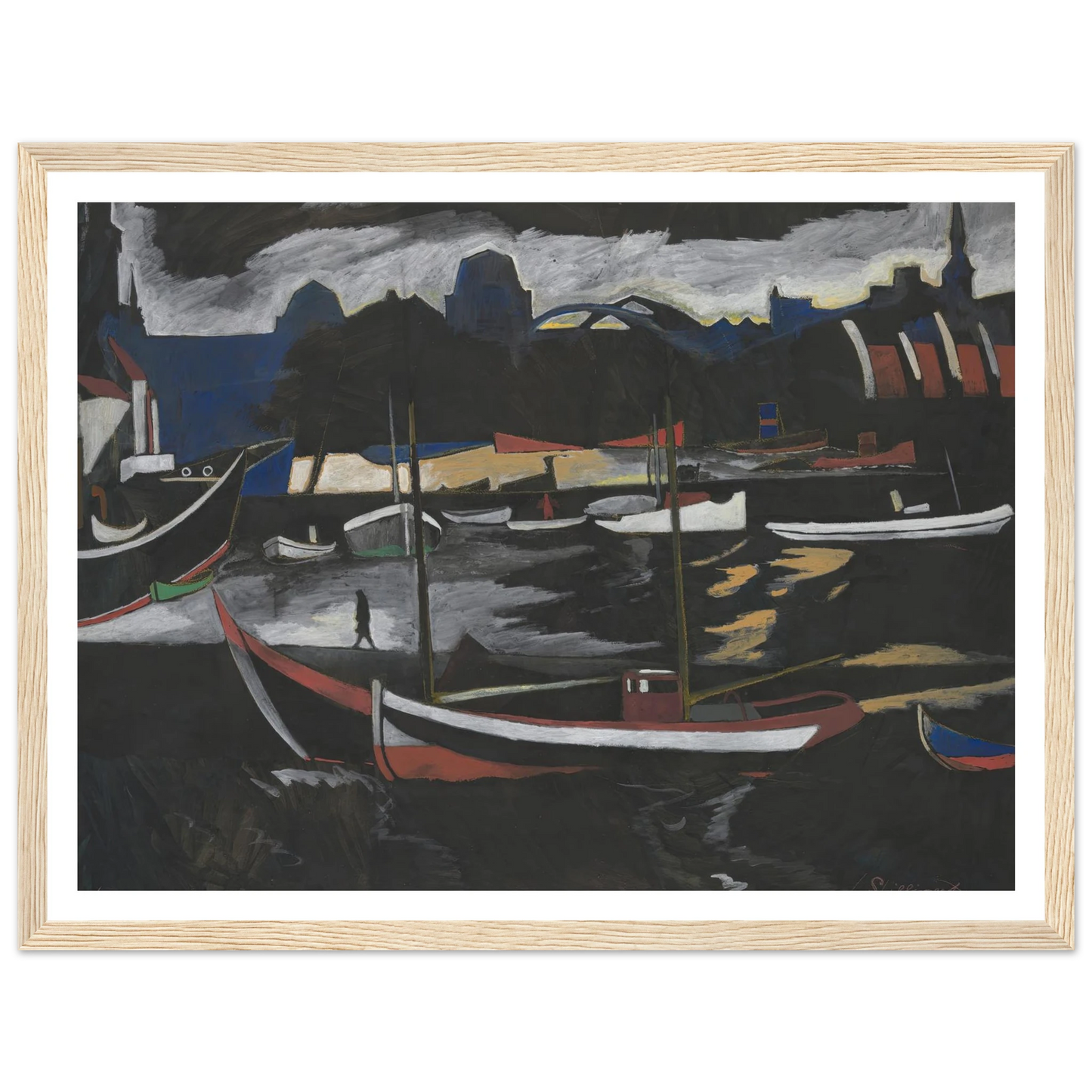 Handelsdokken te Oostende (1924) Art Print | Leon Spilliaert-Quipham Collections