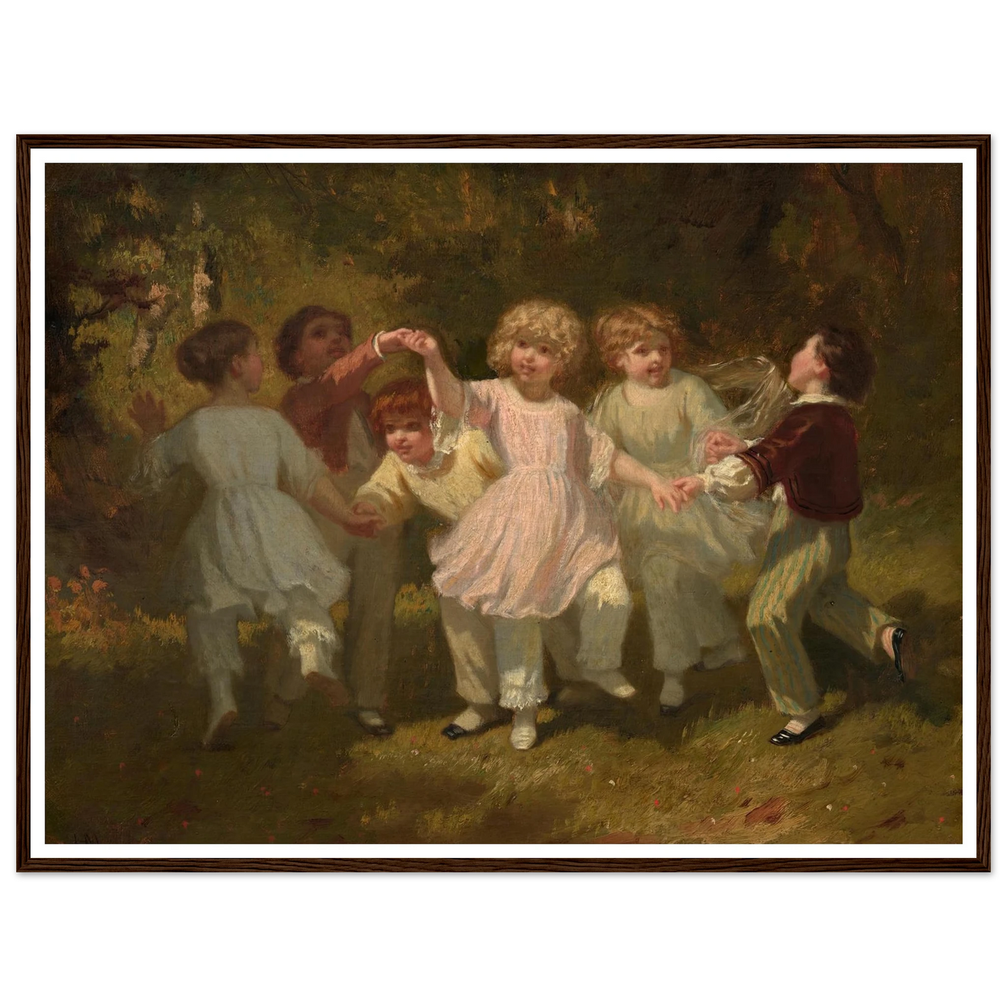 Children Playing in a Park (c. 1860) Art Print | Hugues Merle-Quipham Collections