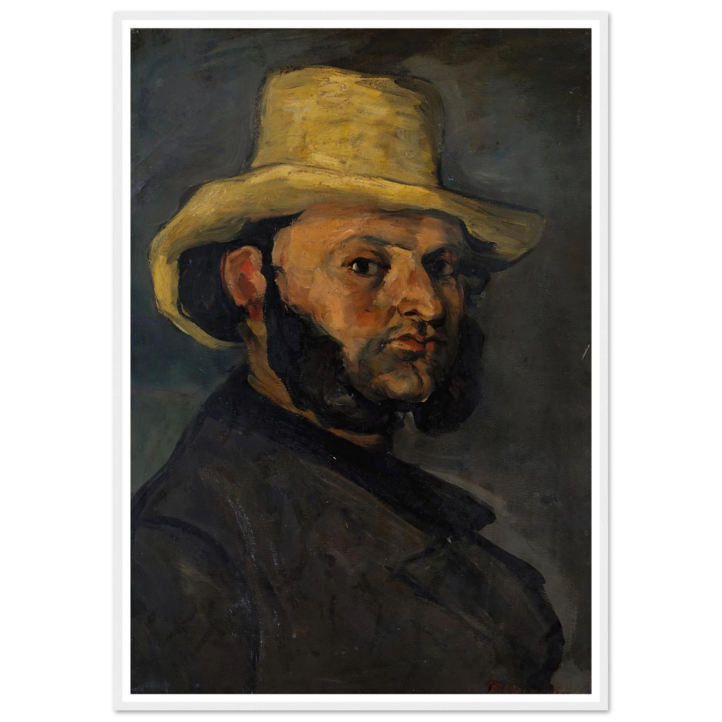 Gustave Boyer (b. 1840) in a Straw Hat (1870–71) Art Print | Paul Cezanne-Quipham Collections