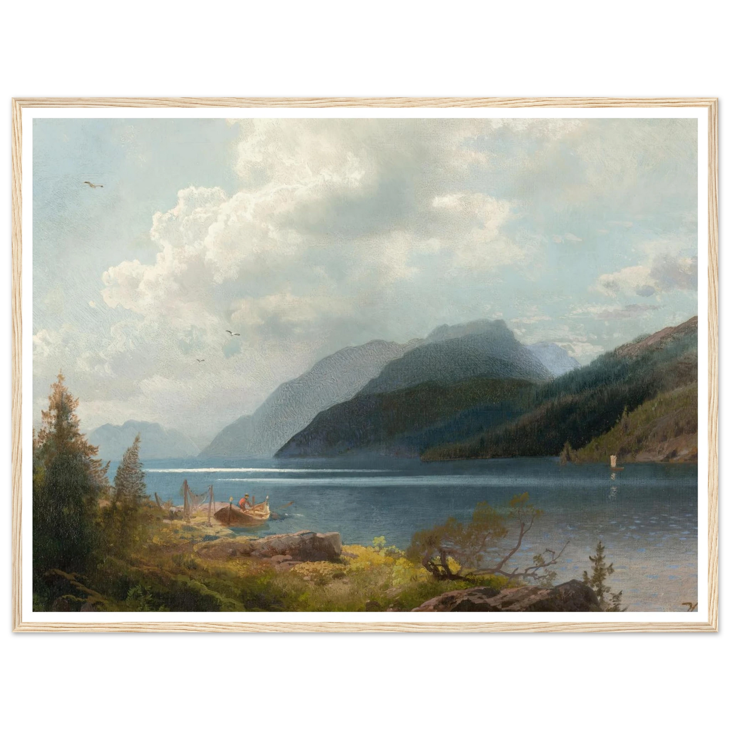 Mountain Lake, Sagne Fjord, Norway Art Print | Hermann Ottomar Herzog-Quipham Collections