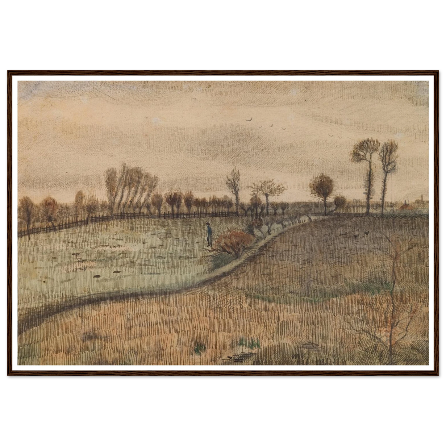 Landscape with Pollard Willows (c.1880) Art Print | Vincent van Gogh-Quipham Collections