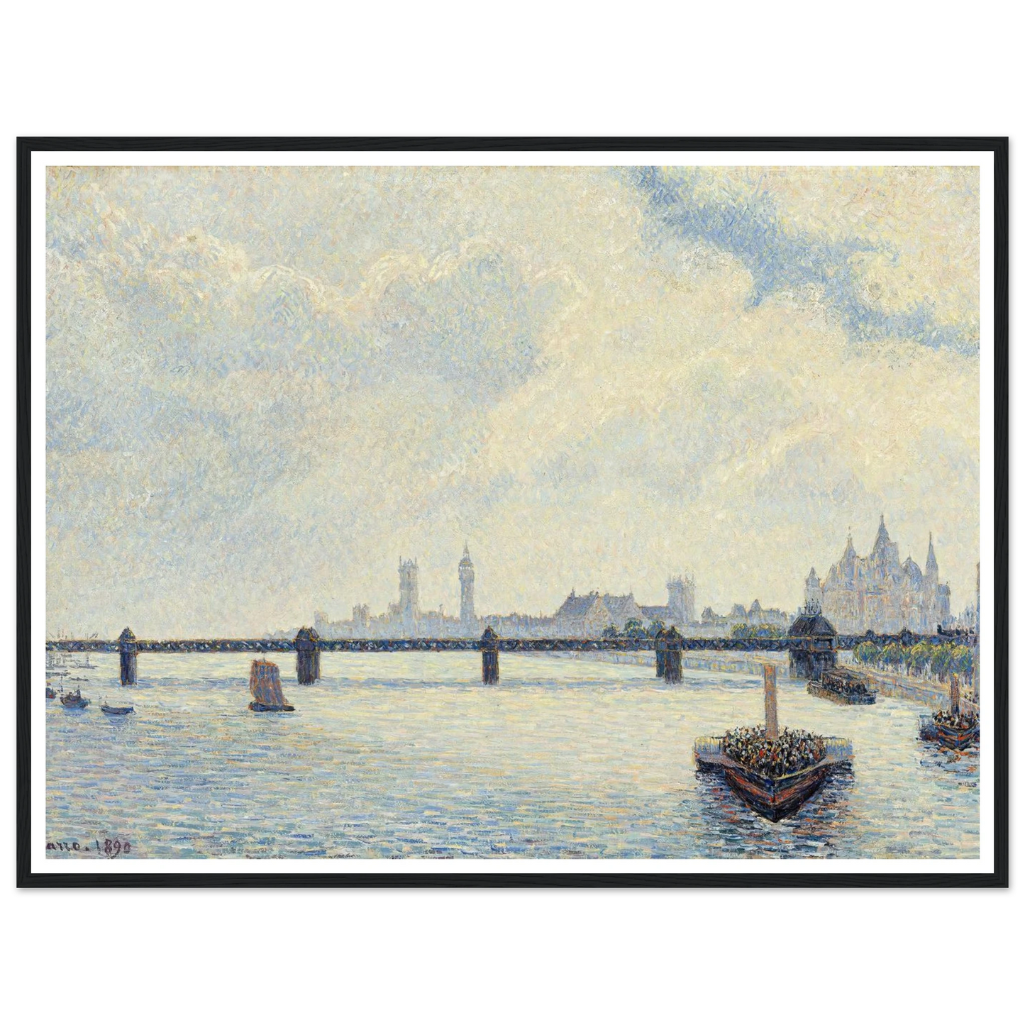 Charing Cross Bridge,London (1890) Art Print | Camille Pissarro-Quipham Collections