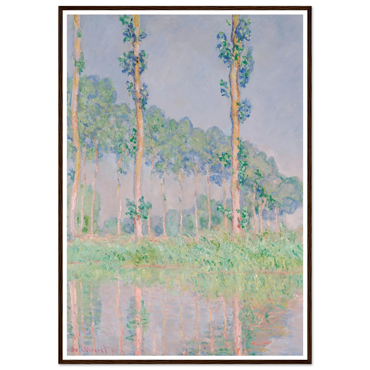 Poplars, Pink Effect (1891) Art Print | Claude Monet-Quipham Collections