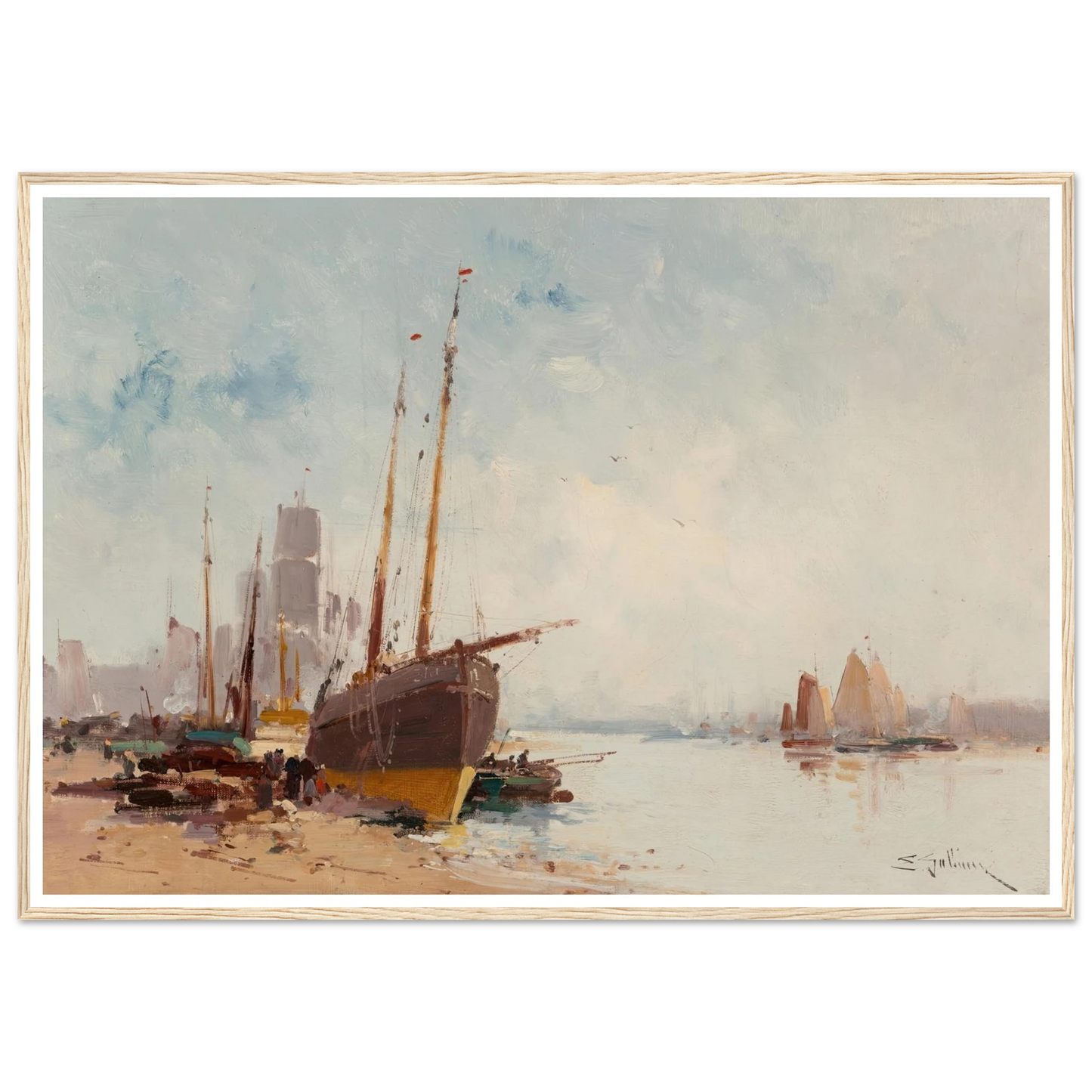 Bateaux au port Art Print | Eugene Galien Laloue-Quipham Collections