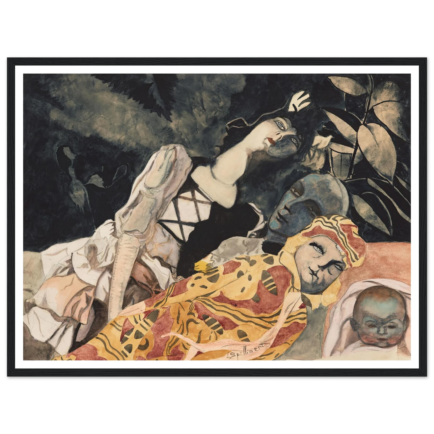 Poppen. Drie generaties (1933) Art Print | Leon Spilliaert-Quipham Collections