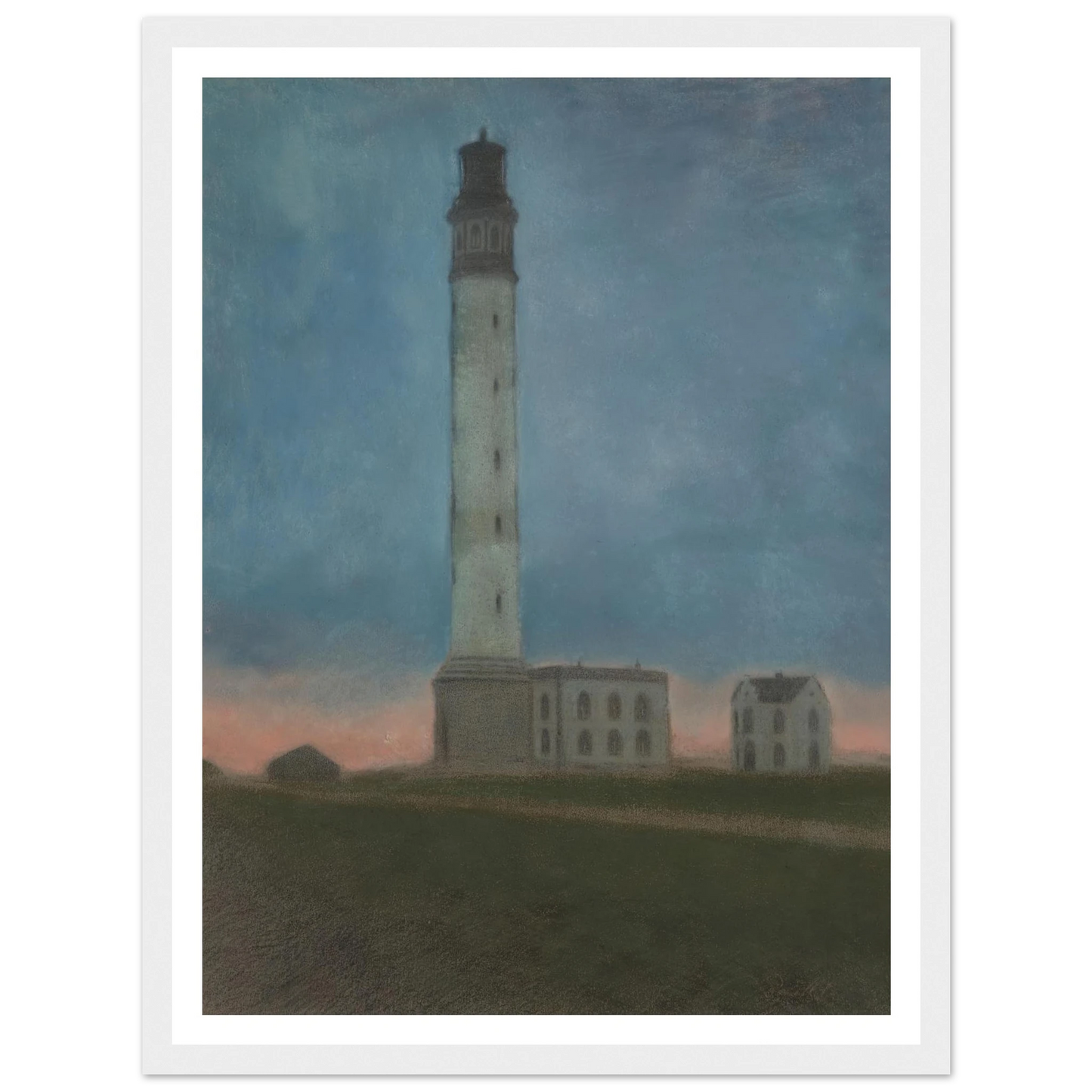 De vuurtoren van Oostende bij zonsopgang (1909) Art Print | Leon Spilliaert-Quipham Collections