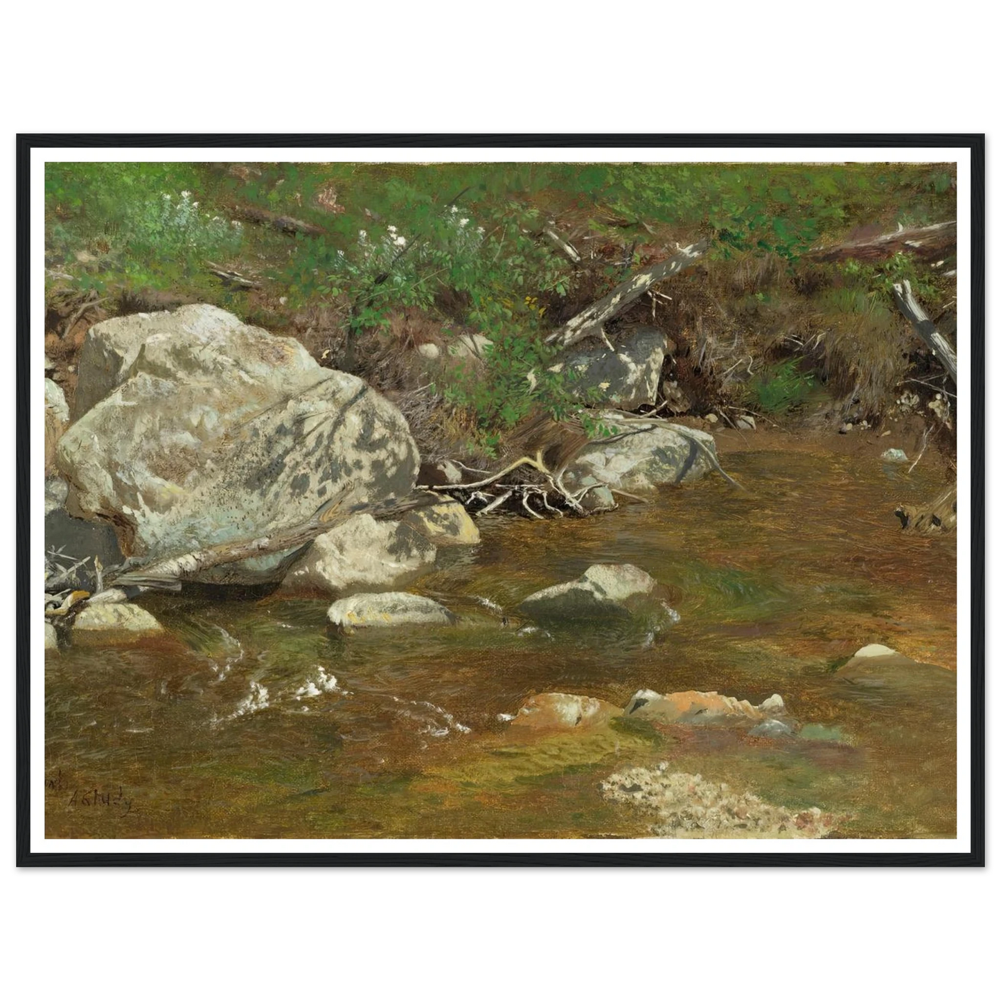 Mountain Brook; A Study (between ca. 1863 and 1869) Art Print | Alexander Helwig Wyant-Quipham Collections