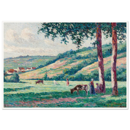 Paysage aux bergères et vachers (circa 1900) Art Print | Maximilien Luce-Quipham Collections