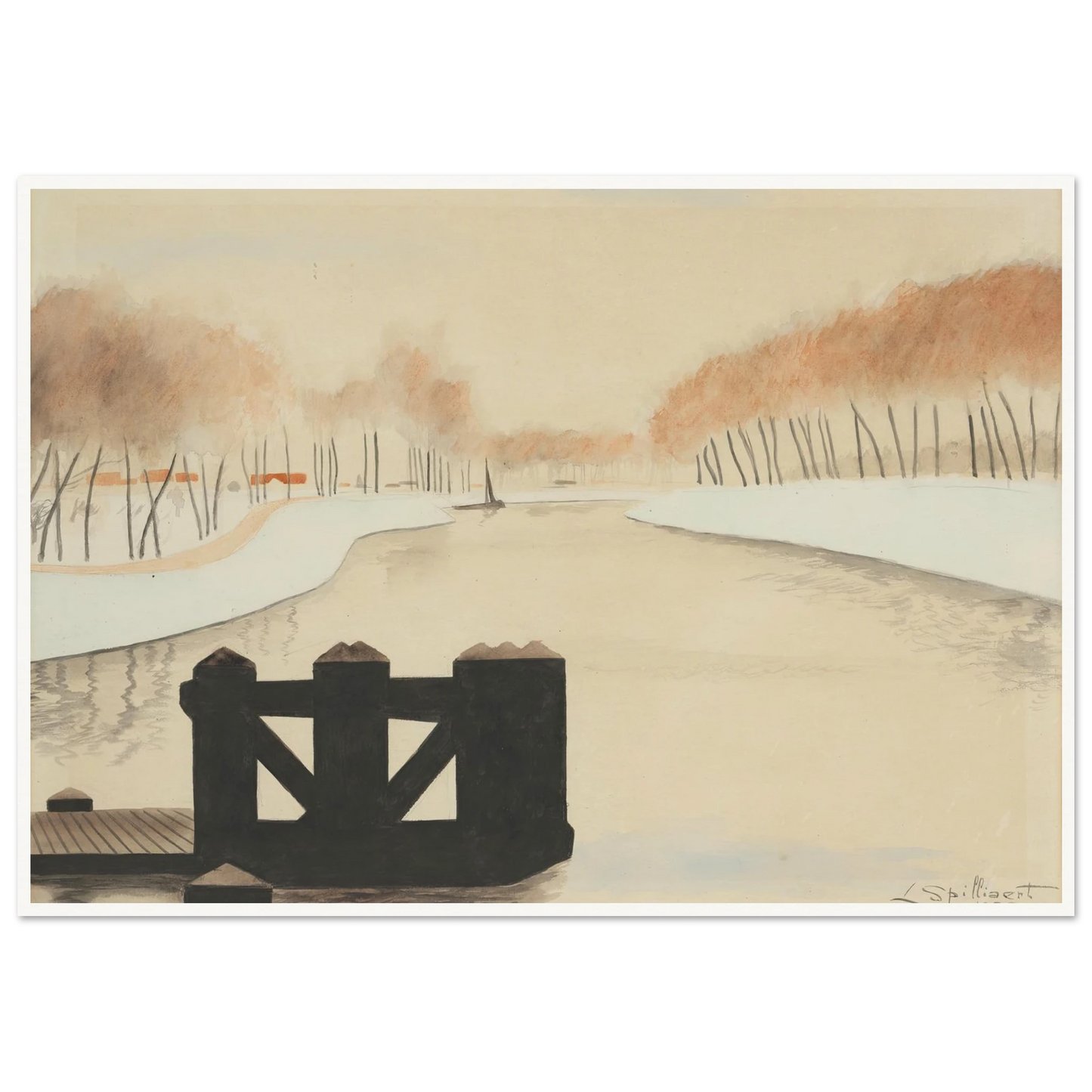 De Keignaertkreek in Zandvoorde (1933) Art Print | Leon Spilliaert-Quipham Collections