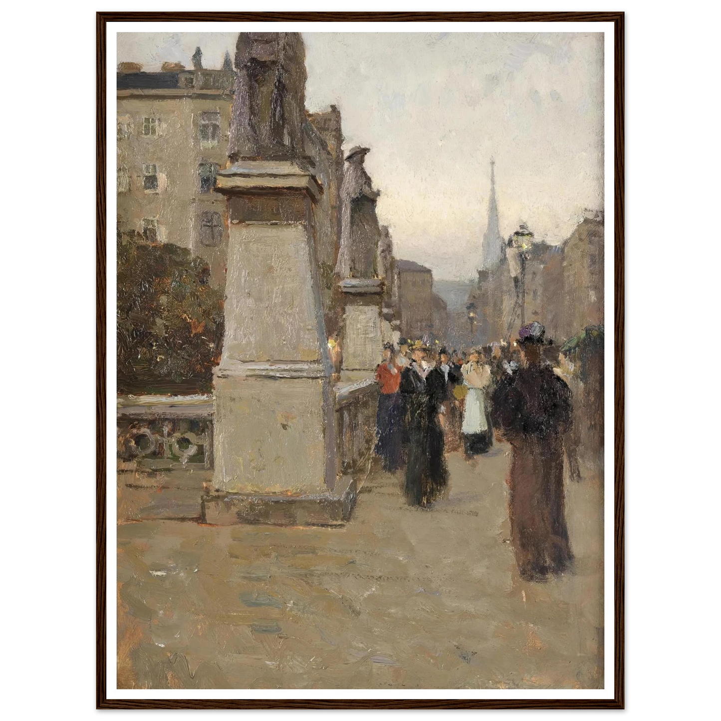 Blick vom rechten Brückenkopf der Elisabethbrücke gegen die Kärntnerstrasse (1895) Art Print | Carl Moll-Quipham Collections