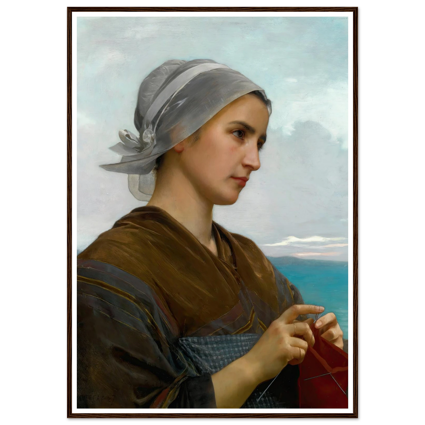 Tricoteuse Bretonne (1871) Art Print | William Bouguereau-Quipham Collections