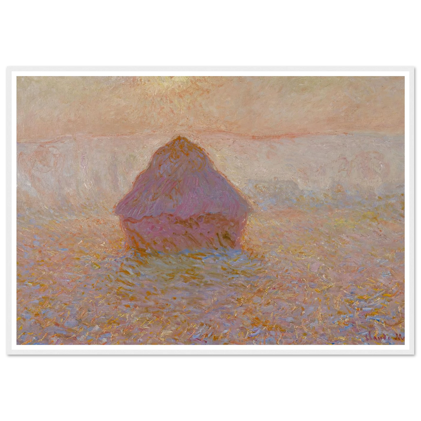 Grainstack-Sun in the Mist (1891) Art Print | Claude Monet-Quipham Collections