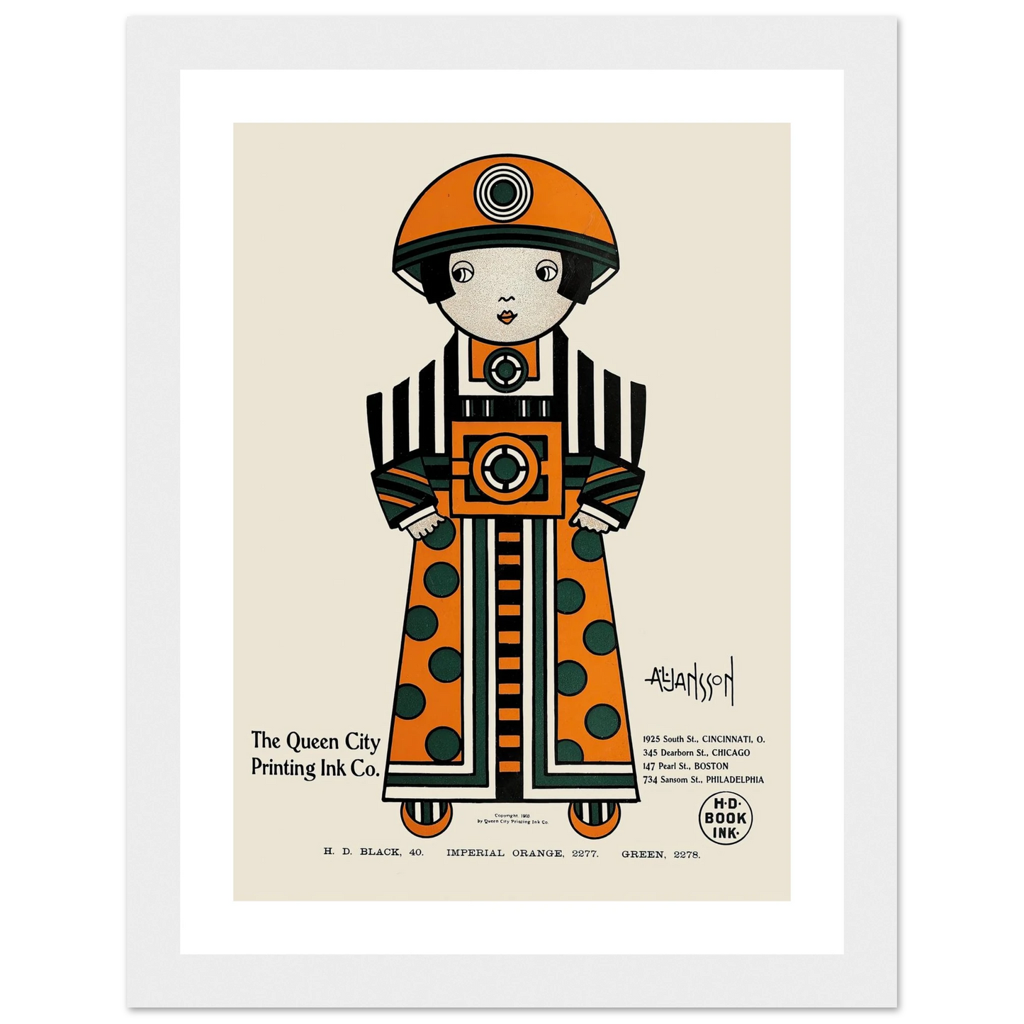 Queen City Ink, Ad. 02 (1890-1913) Art Print | Augustus Jansson-Quipham Collections