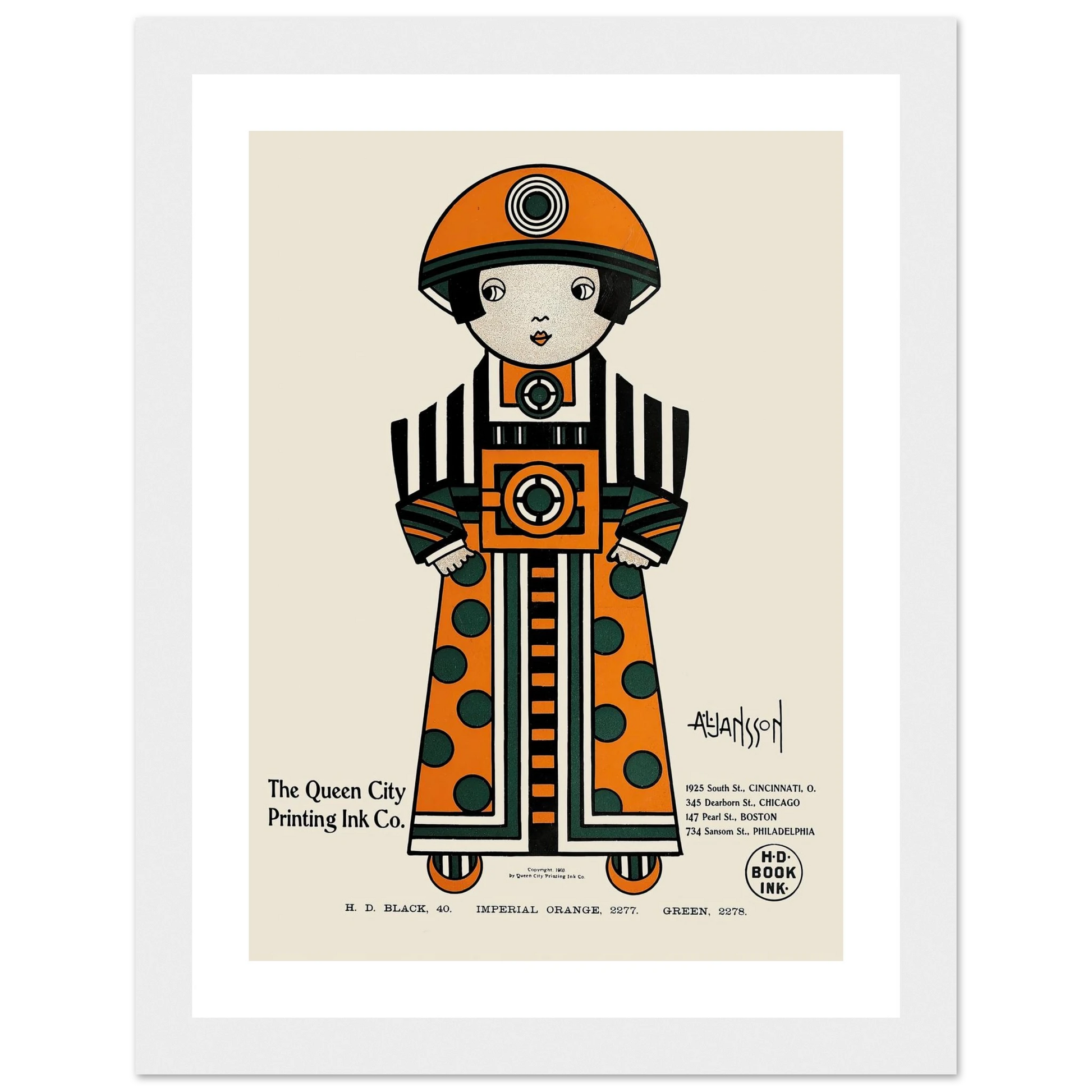 Queen City Ink, Ad. 02 (1890-1913) Art Print | Augustus Jansson-Quipham Collections