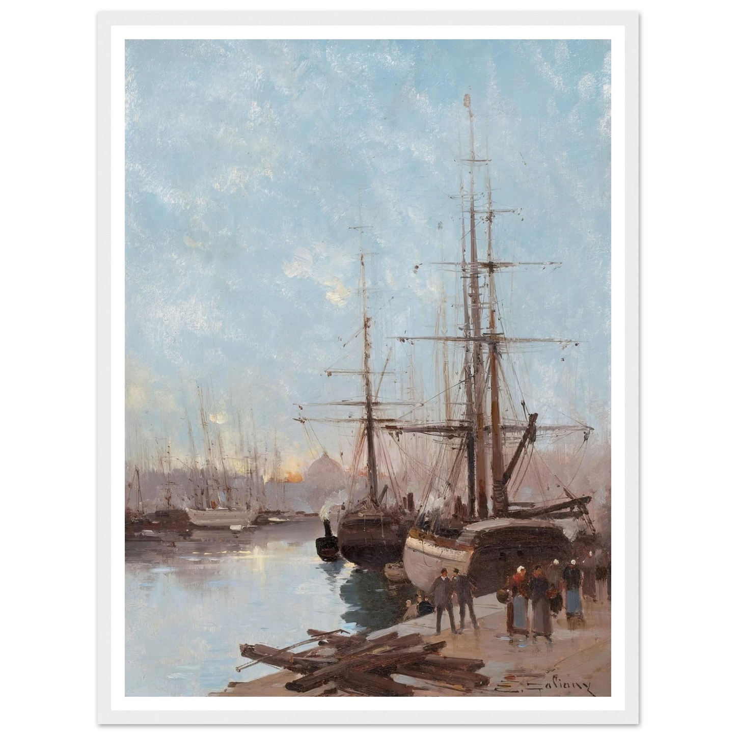 Harbor Scene Art Print | Eugene Galien Laloue-Quipham Collections