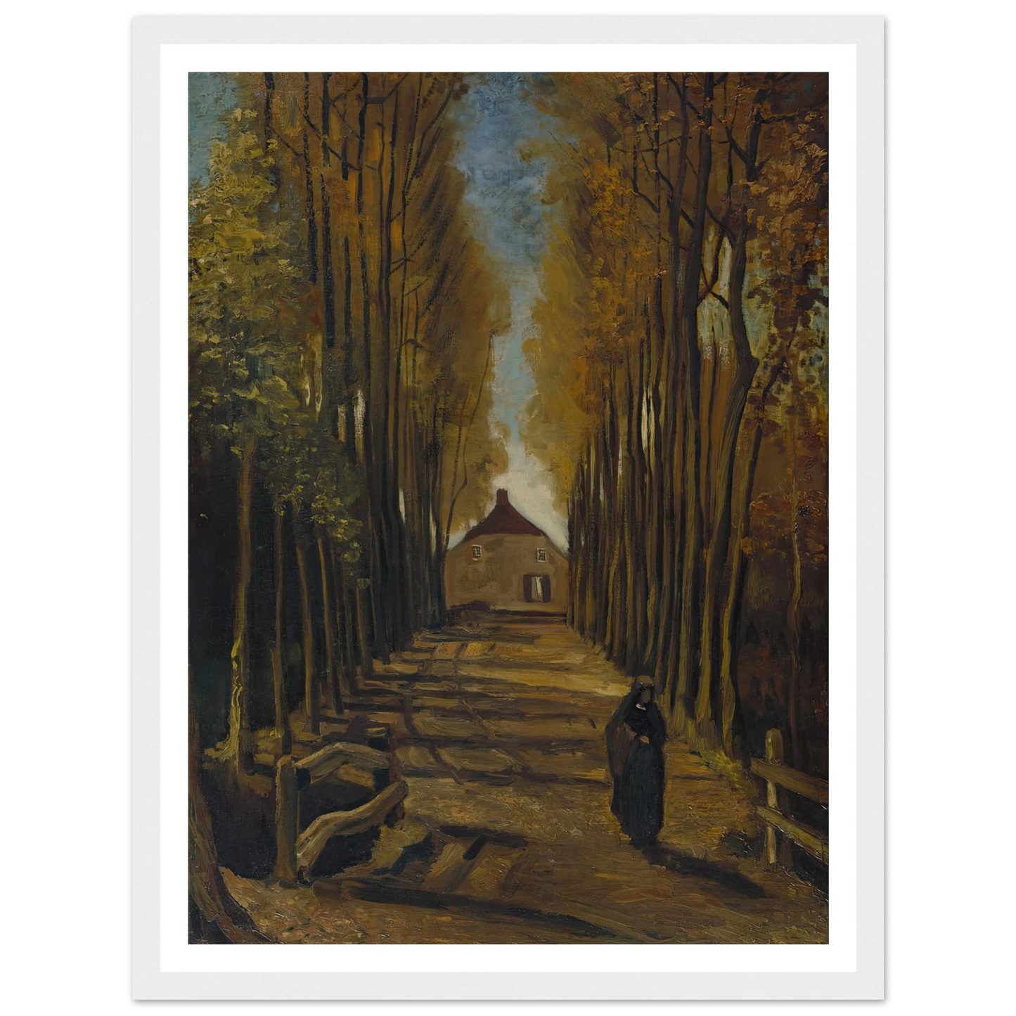 Avenue of Poplars in Autumn (1884) Art Print | Vincent van Gogh-Quipham Collections
