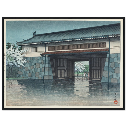 Sakuradamon no harusame (Spring rain at Sakurada Gate) (1952) Art Print | Kawase Hasui-Quipham Collections