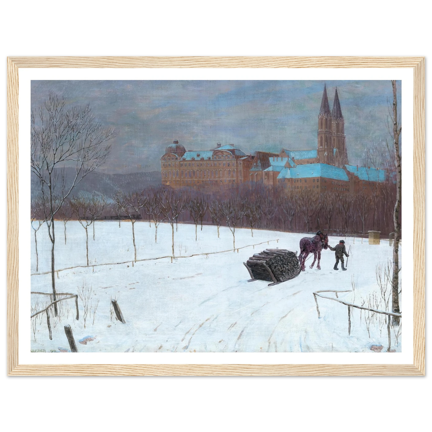 Winter landscape at Klosterneuburg (1910) Art Print | Max Kahrer-Quipham Collections