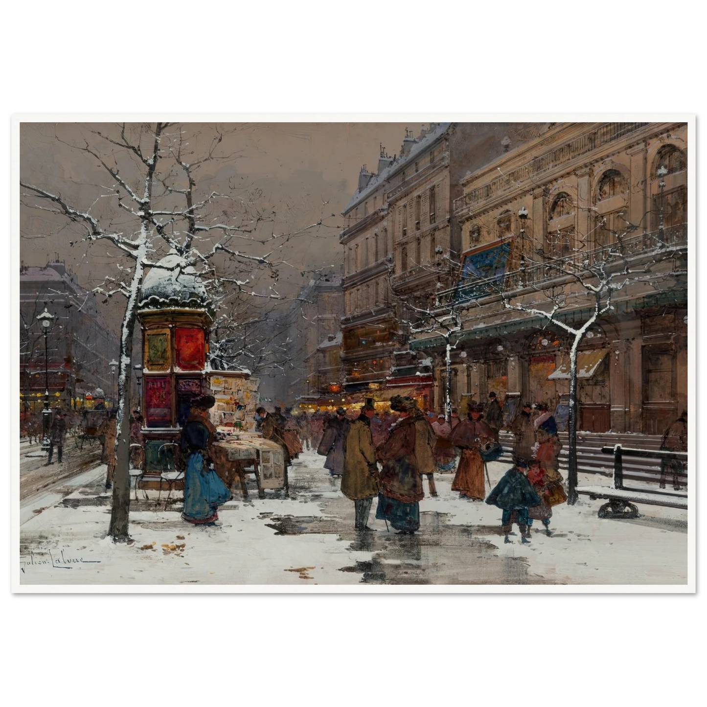 Paris, boulevard en hiver Art Print | Eugene Galien Laloue-Quipham Collections