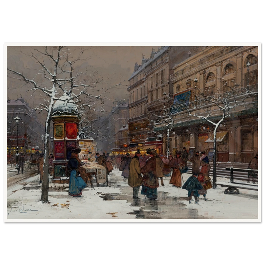 Paris, boulevard en hiver Art Print | Eugene Galien Laloue-Quipham Collections