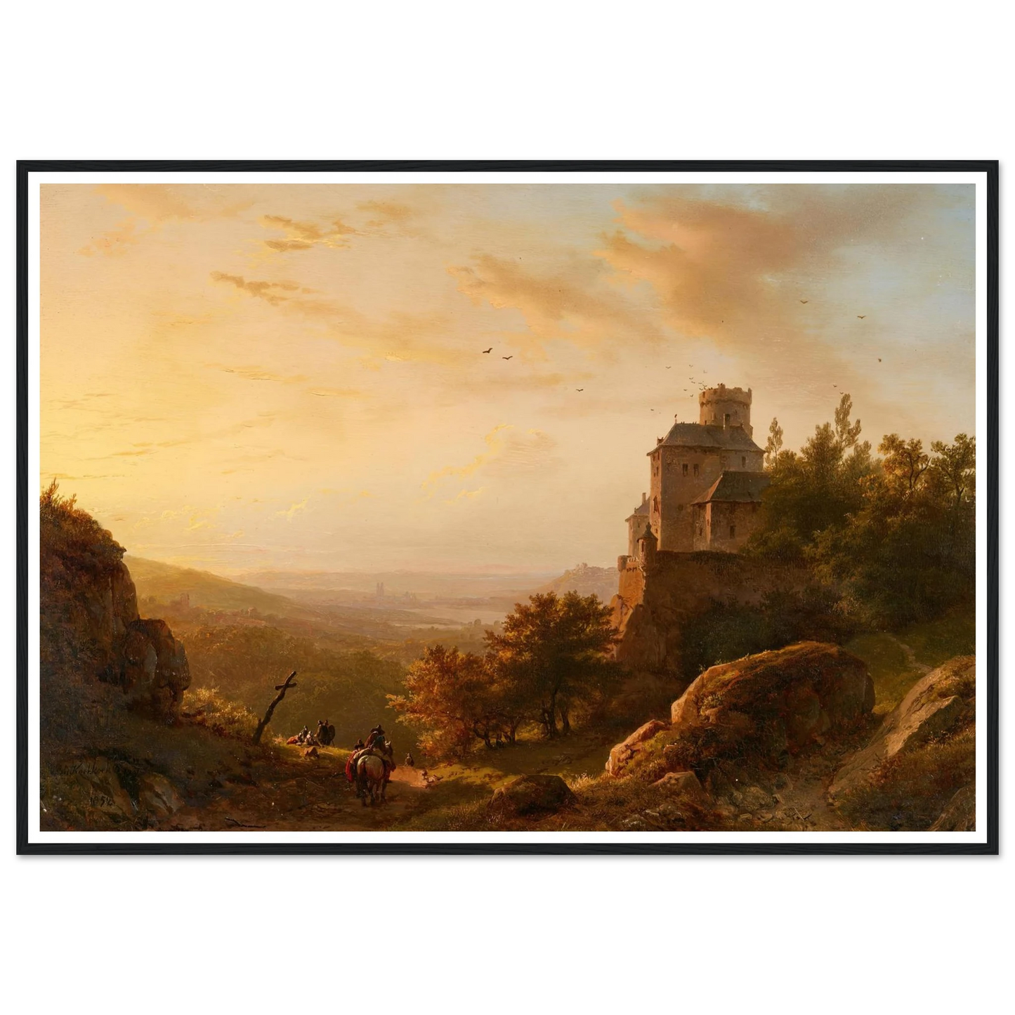Landschaft mit Burg (1852) Art Print | Barend Cornelis Koekkoek-Quipham Collections