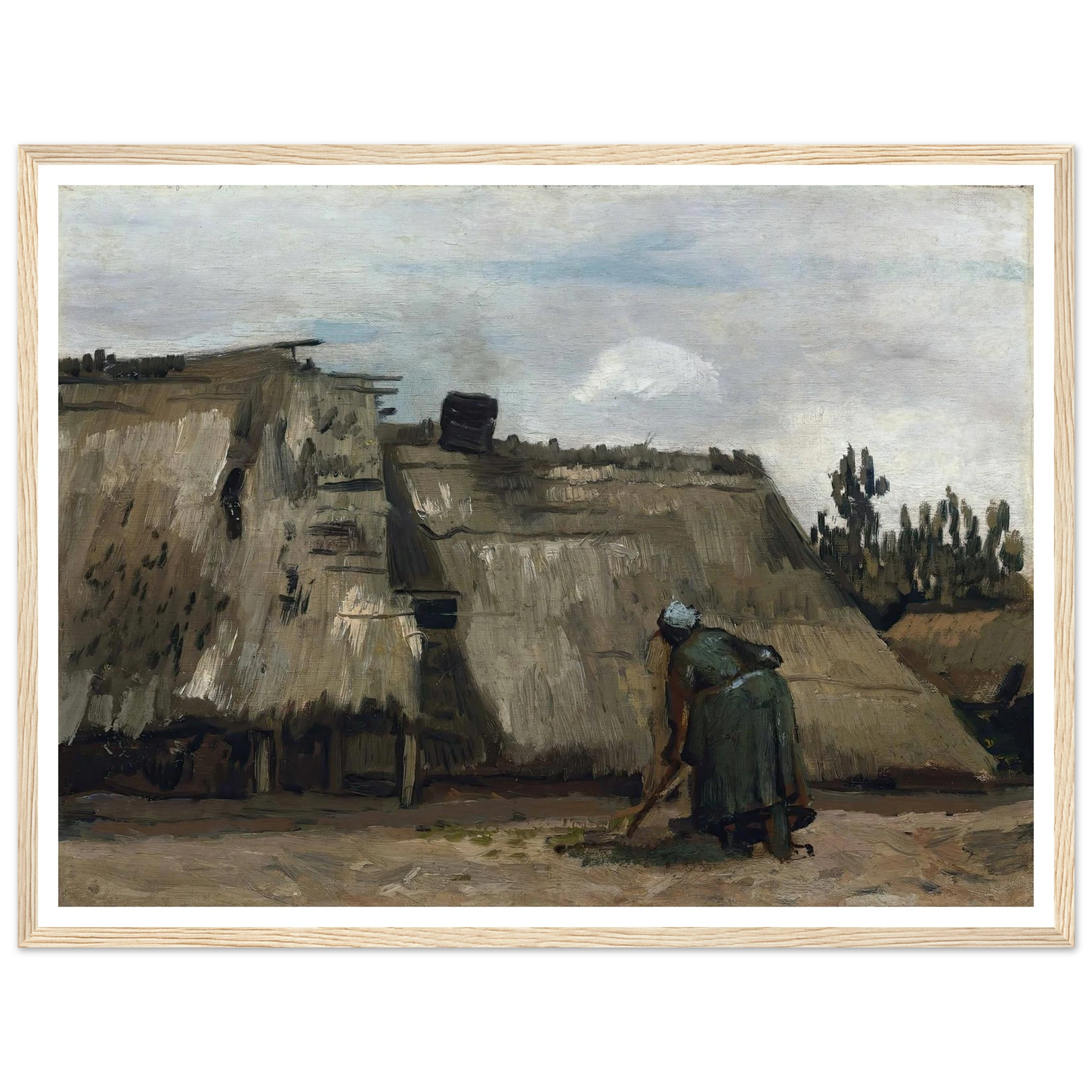 A Peasant Woman Digging in Front of Her Cottage (c. 1885) Art Print | Vincent van Gogh-Quipham Collections