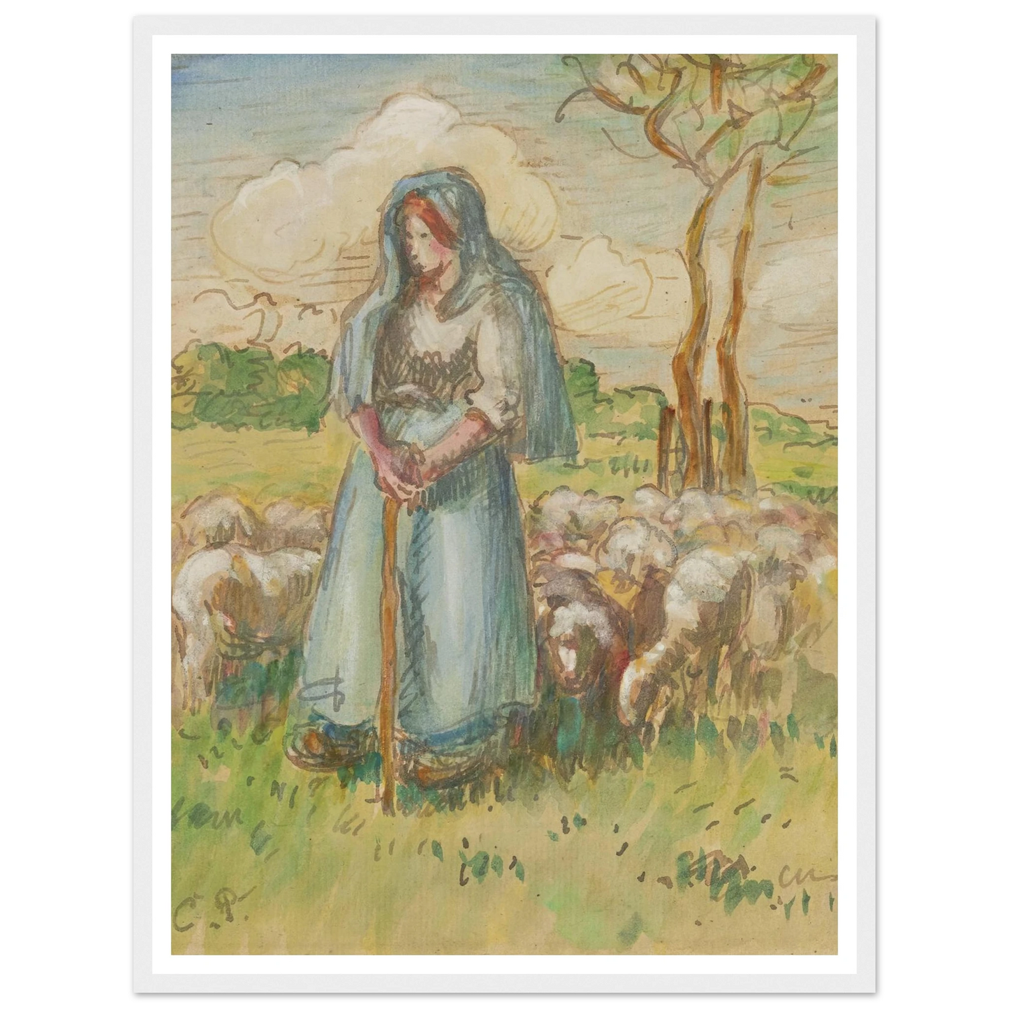 La Bergère Art Print | Camille Pissarro-Quipham Collections