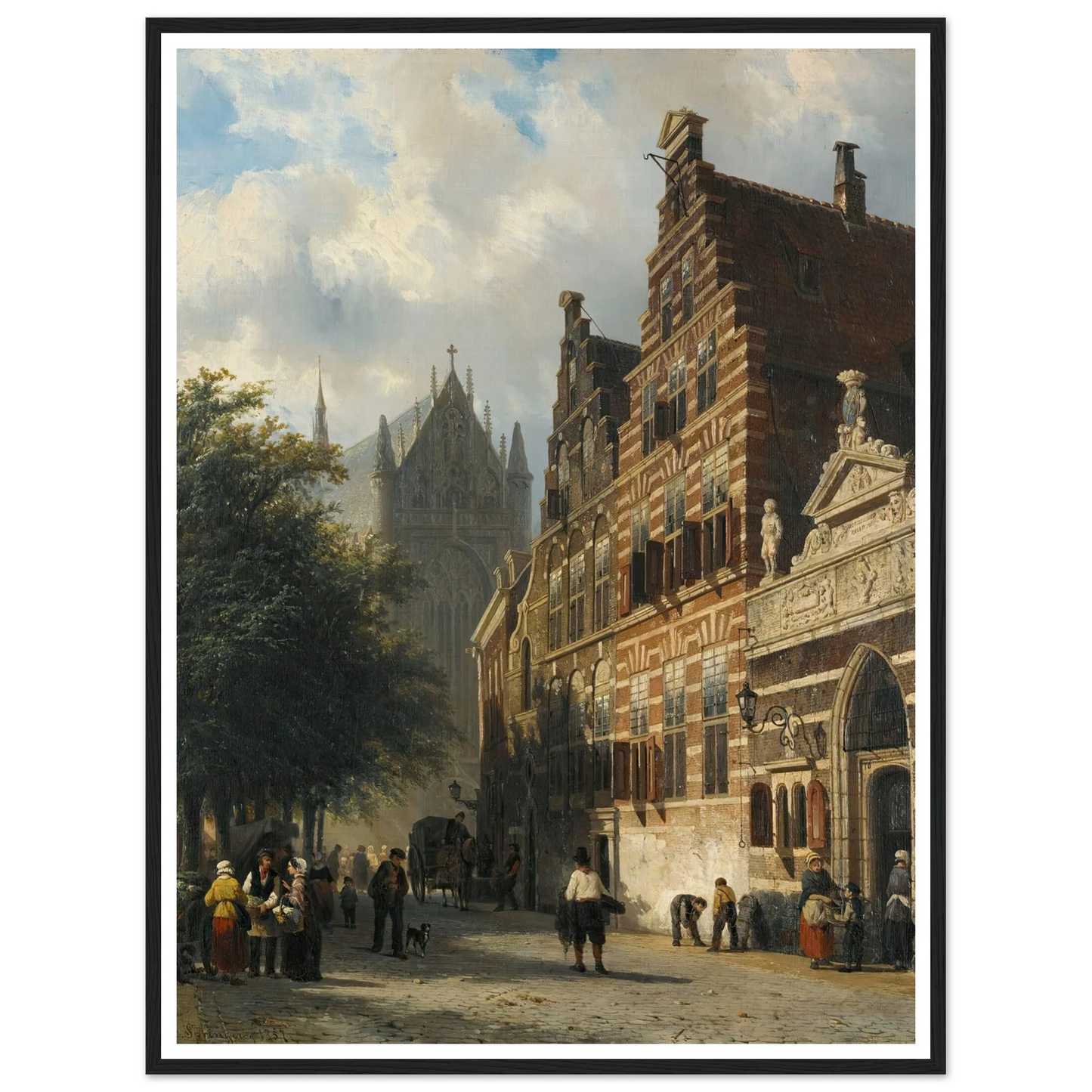 The Kerkgracht In Leiden (1857) Art Print | Cornelis Springer-Quipham Collections