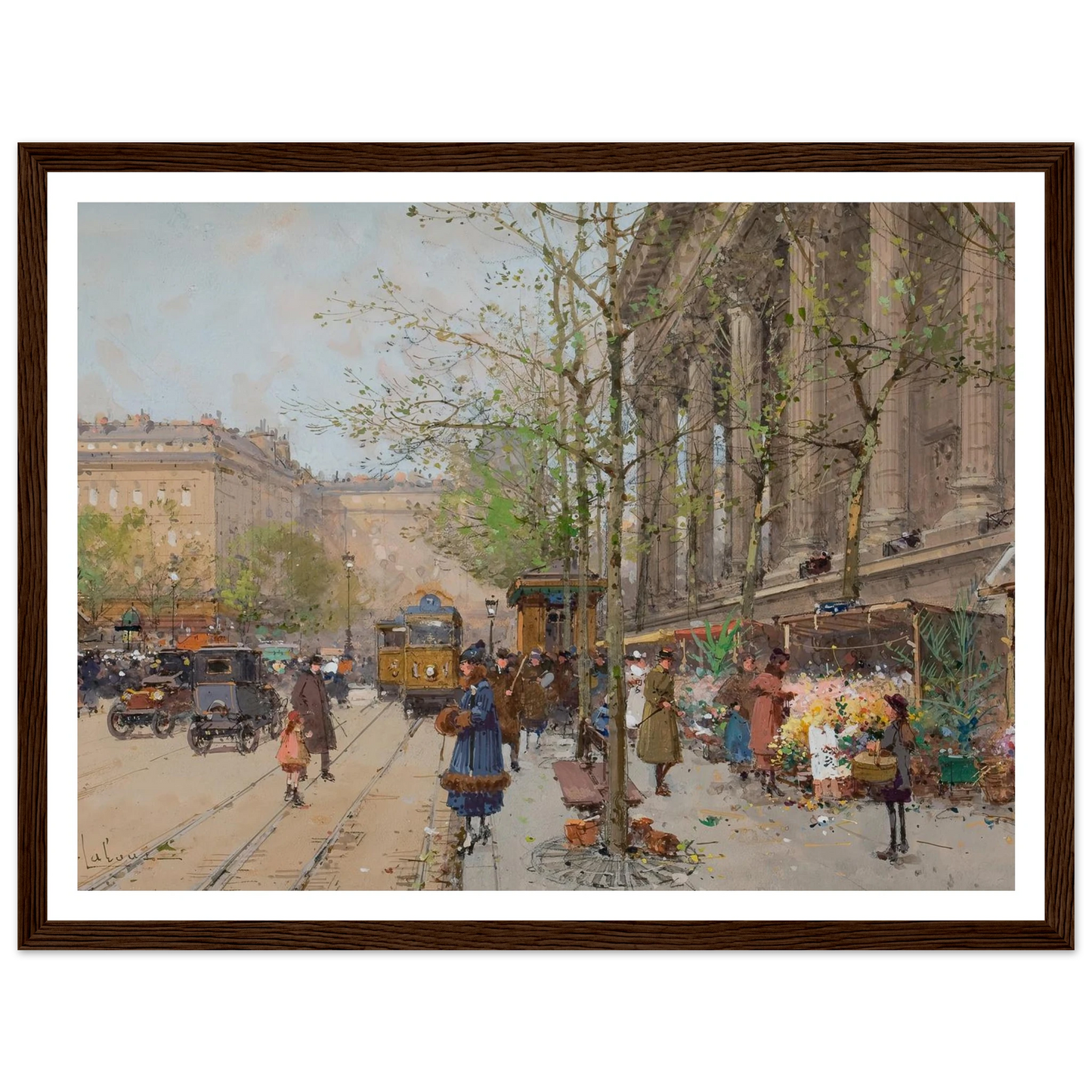 Marché aux fleurs Place de la Madeleine Art Print | Eugene Galien Laloue-Quipham Collections