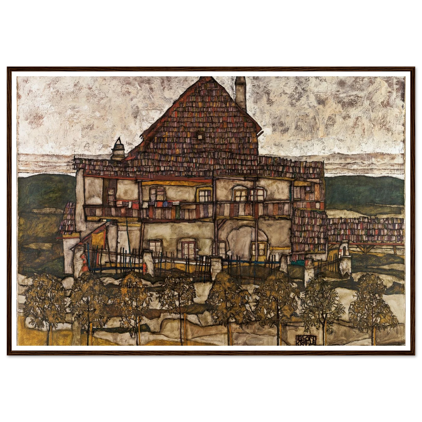House with Shingle Roof (Old House II) (1915) Art Print | Egon Schiele-Quipham Collections