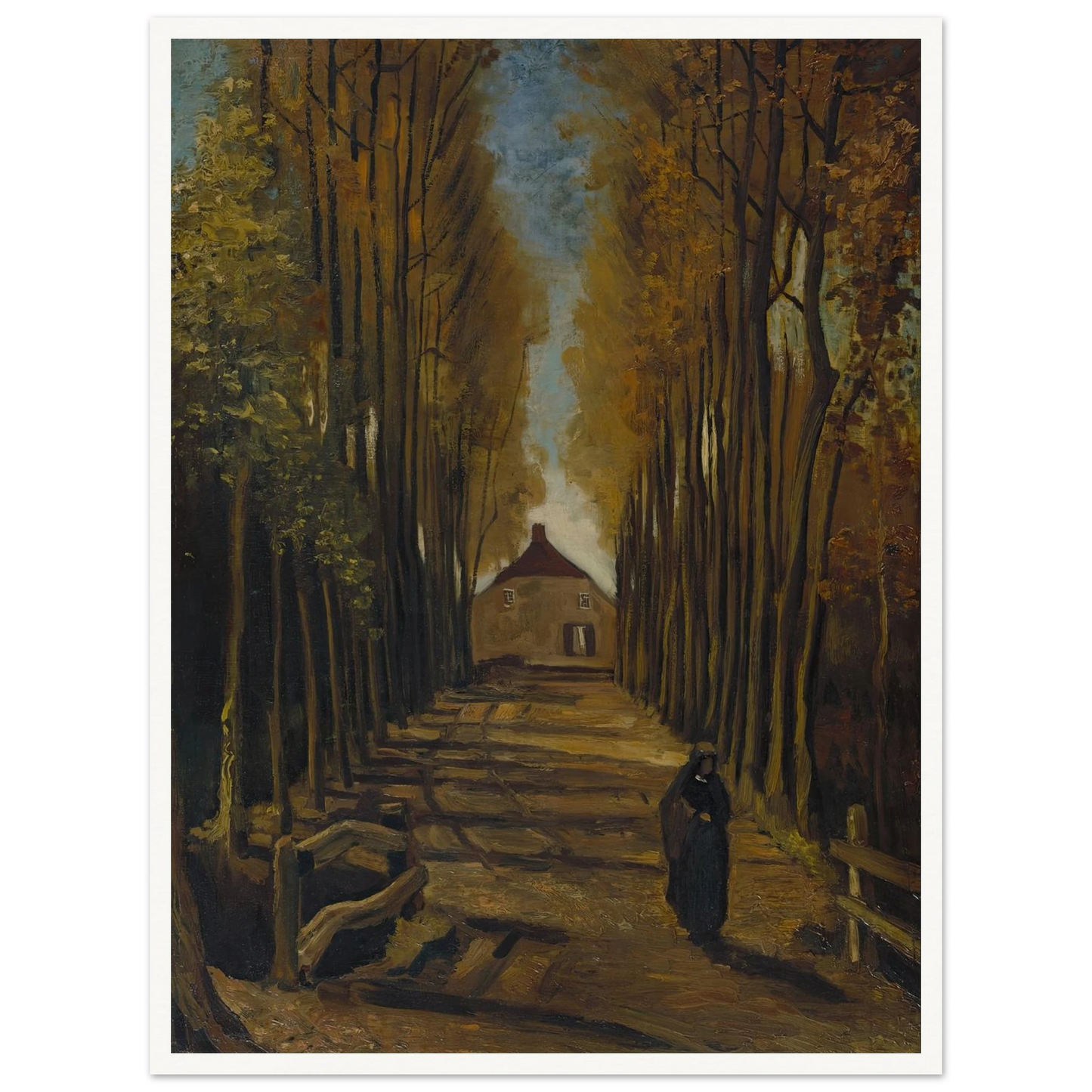 Avenue of Poplars in Autumn (1884) Art Print | Vincent van Gogh-Quipham Collections