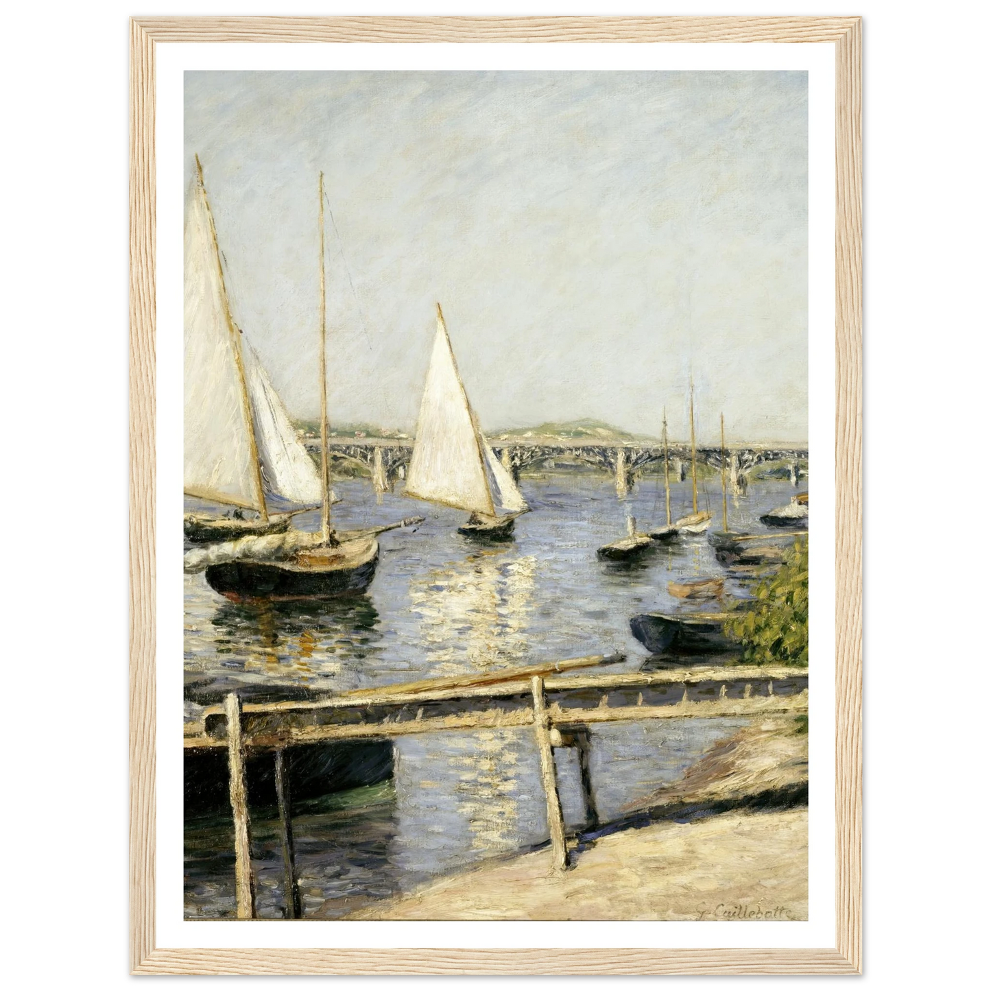Sailing Boats at Argenteuil (circa 1888) Art Print | Gustave Caillebotte-Quipham Collections