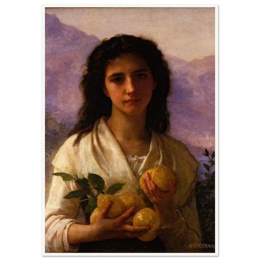 Girl Holding Lemons (1899) Art Print | William Bouguereau-Quipham Collections