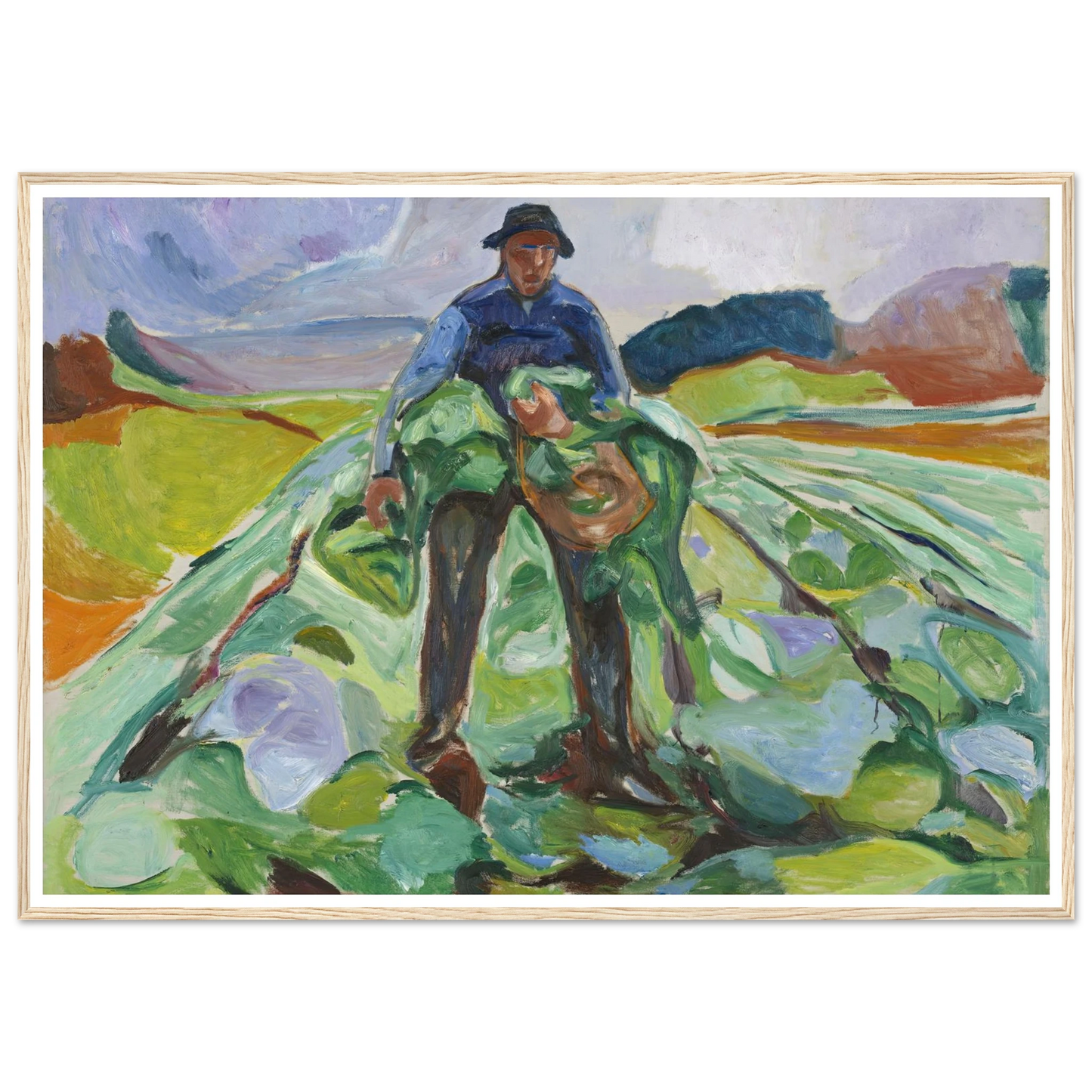 Man in the Cabbage Field (1916) Art Print | Edvard Munch-Quipham Collections