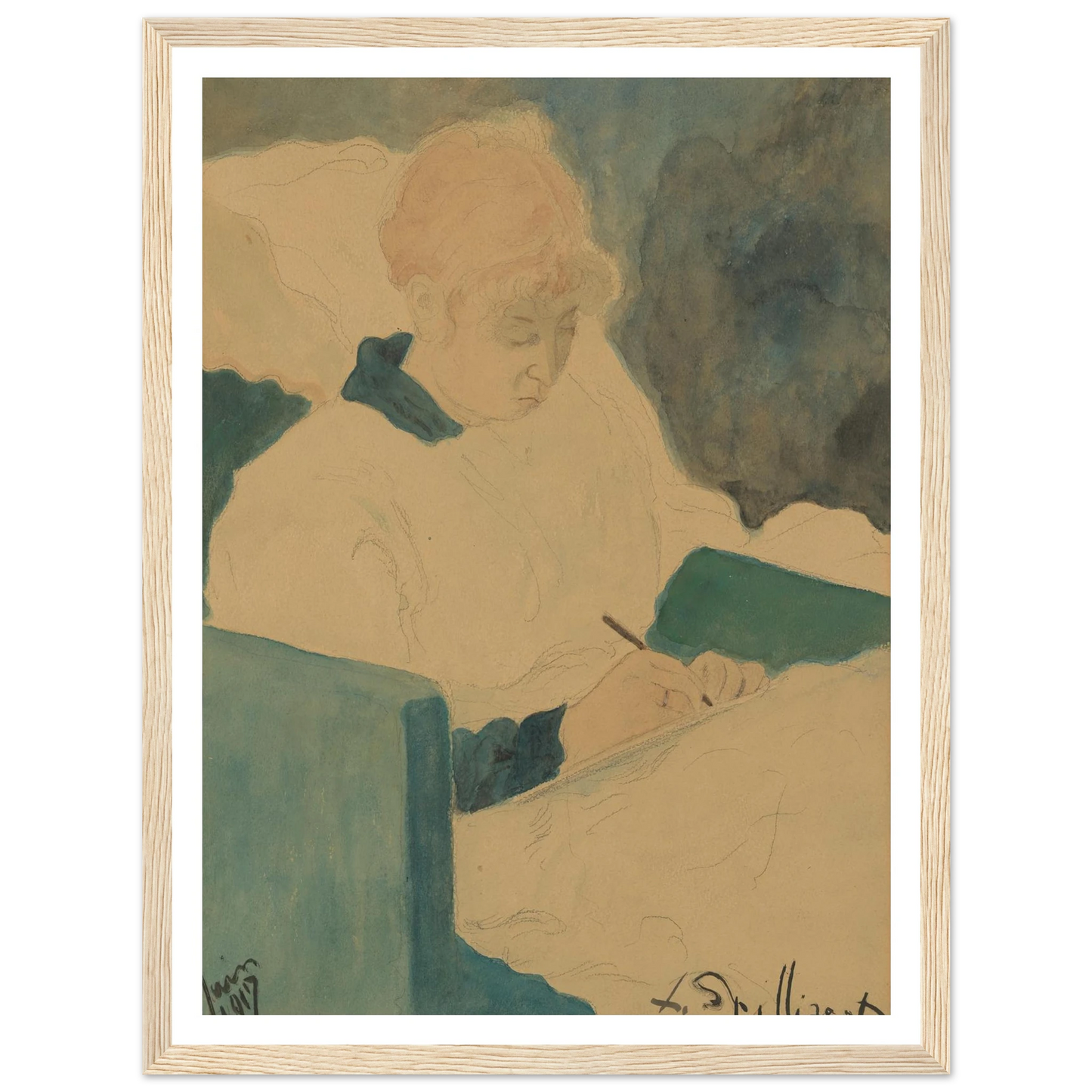 De briefschrijfster (1917) Art Print | Leon Spilliaert-Quipham Collections